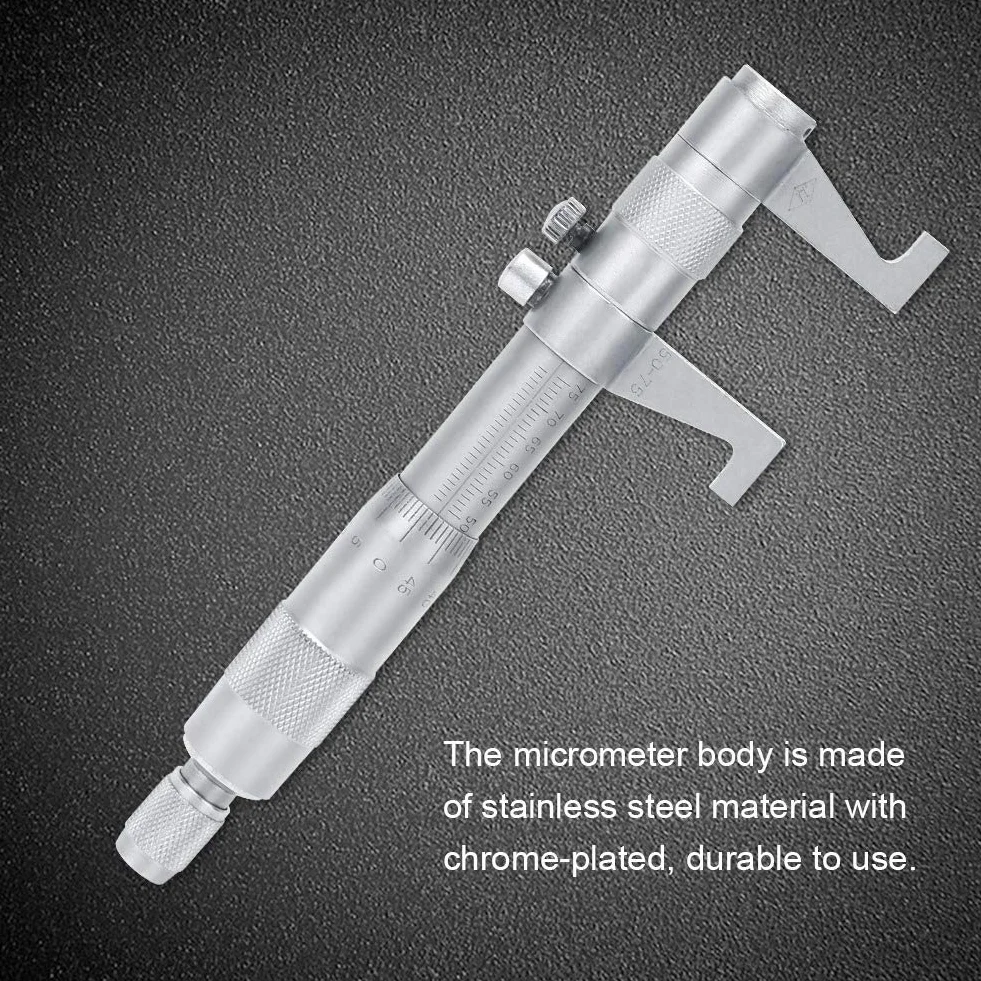 Mikrometr metryczny, 25-50mm/50-75mm Wyraźne znakowanie laserowe Wysoka dokładność mikrometrów wewnętrznych Stal nierdzewna do pomiaru różnych wymiarów wewnętrznych(50-75 MM)