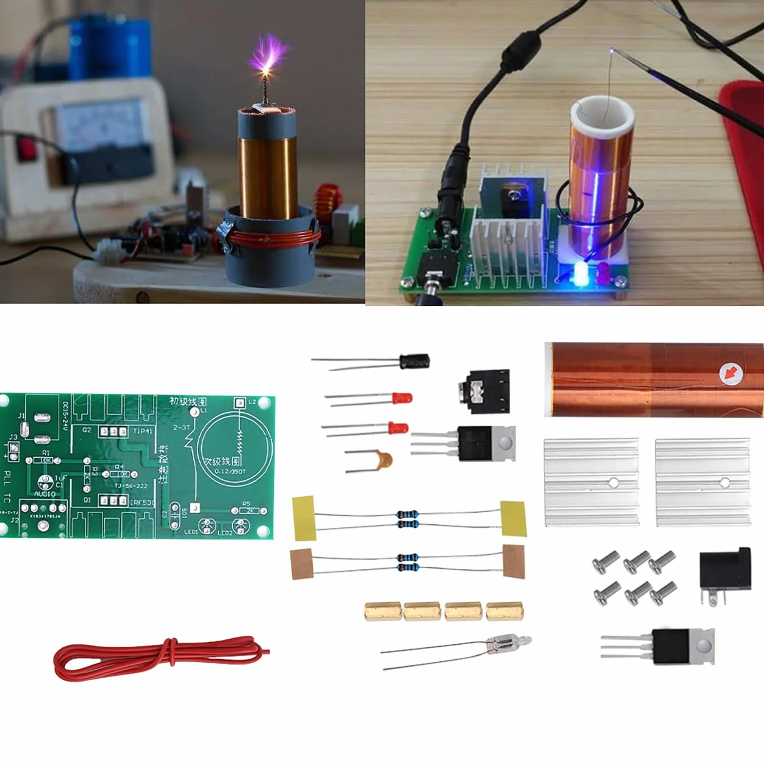 Moduł cewki Tesli niezmontowany 15W DC 15-24V 2A Mini DIY głośnik plazmowy zestaw