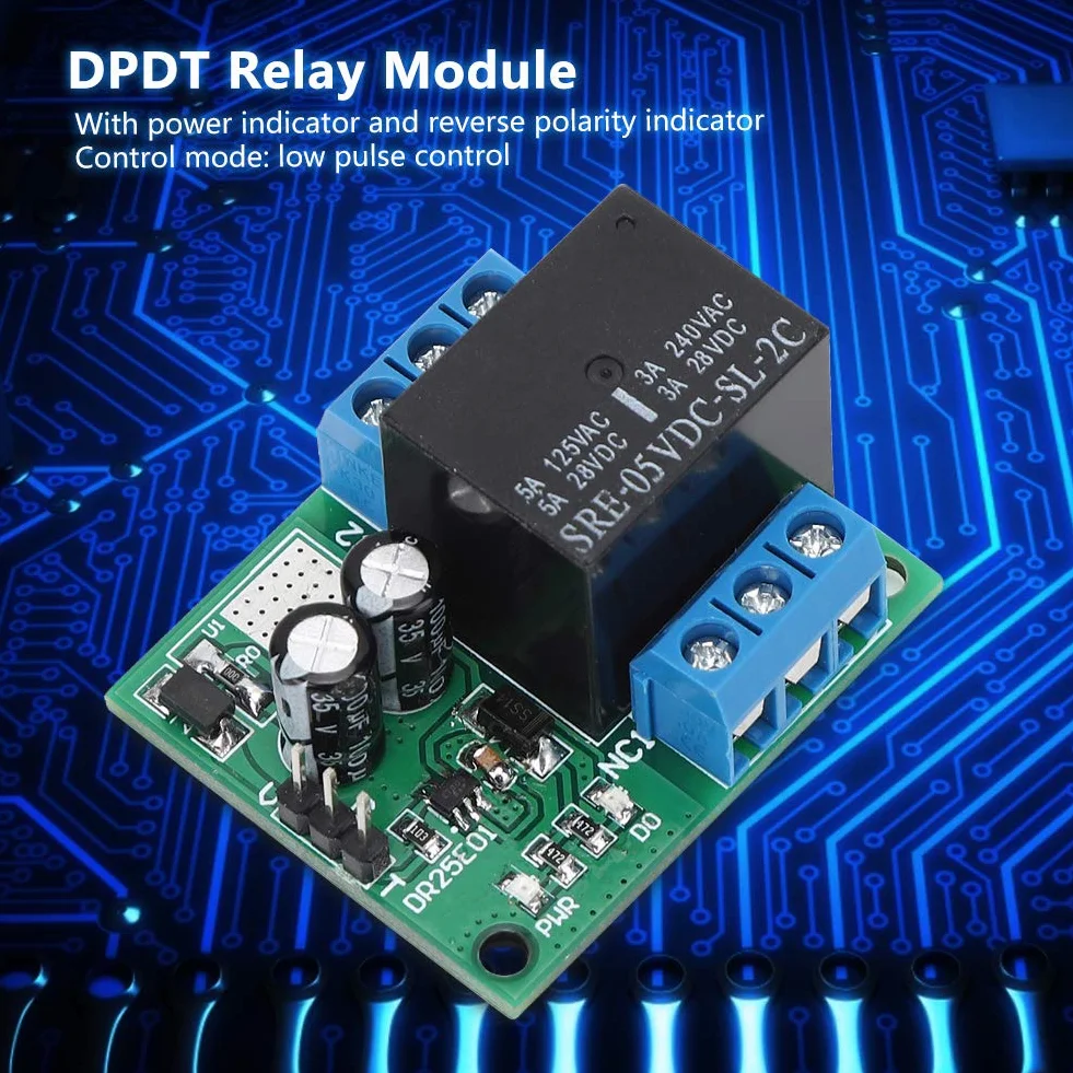 Moduł Przekaźnika DPDT DR25E01 Dwubiegunowy Samoblokujący Bistabilny DC5V