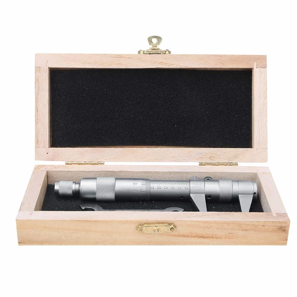 Mikrometr metryczny, 25-50mm/50-75mm Wyraźne znakowanie laserowe Wysoka dokładność mikrometrów wewnętrznych Stal nierdzewna do pomiaru różnych wymiarów wewnętrznych(50-75 MM)