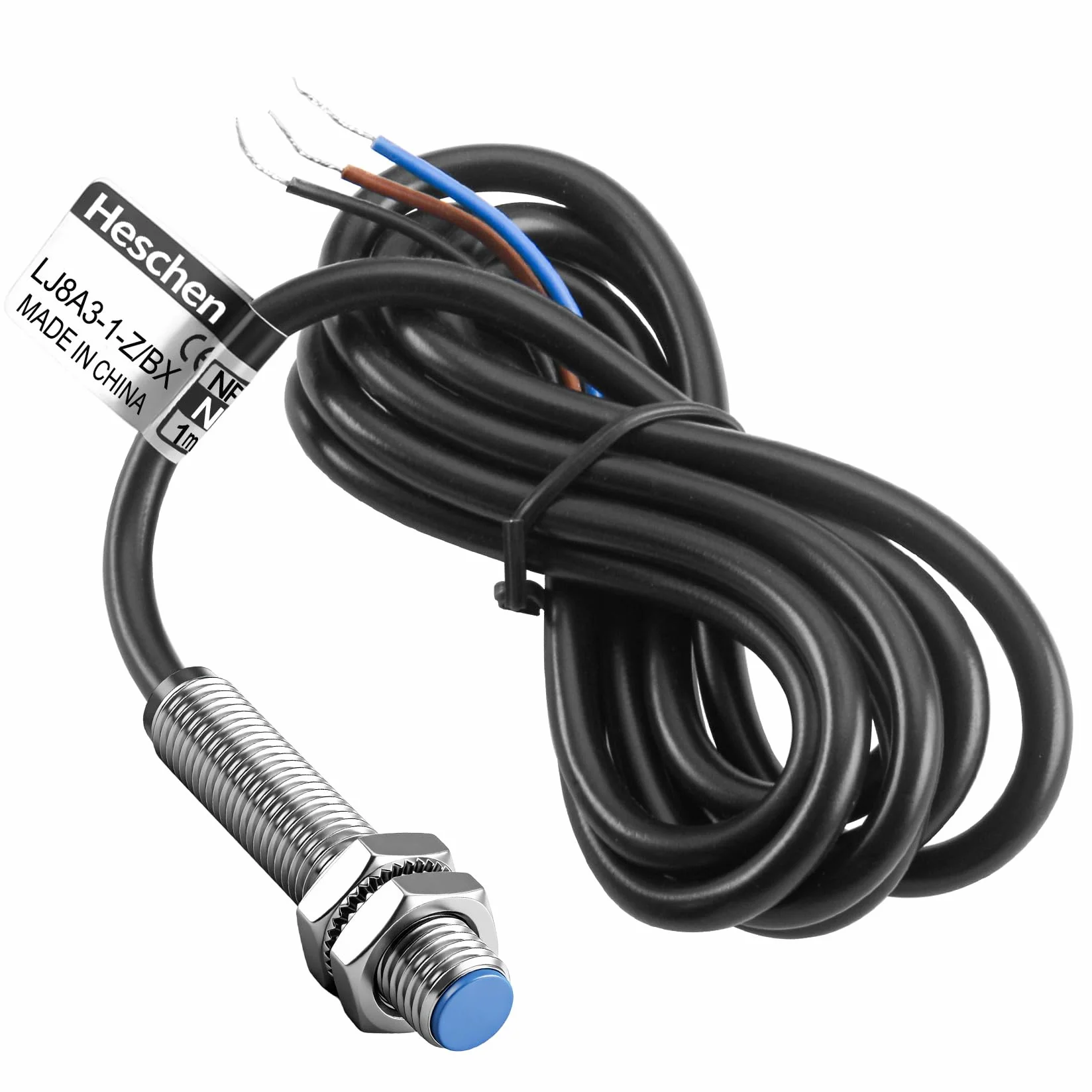 Heschen M8 Indukcyjny czujnik zbliżeniowy LJ8A3-1-Z/BX-DC5V 1mm 5VDC 200mA NPN NO 3-przewodowy