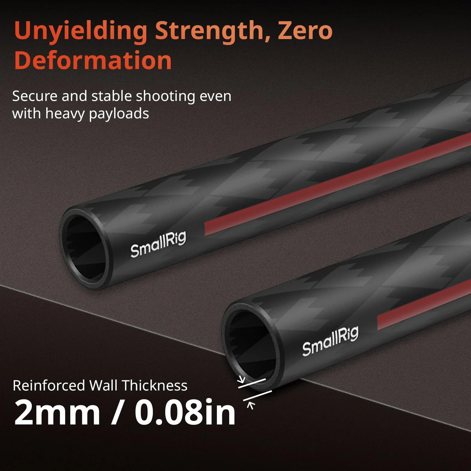 SMALLRIG Pręt z włókna węglowego 15 mm 12 cali, 2 sztuk - 5212