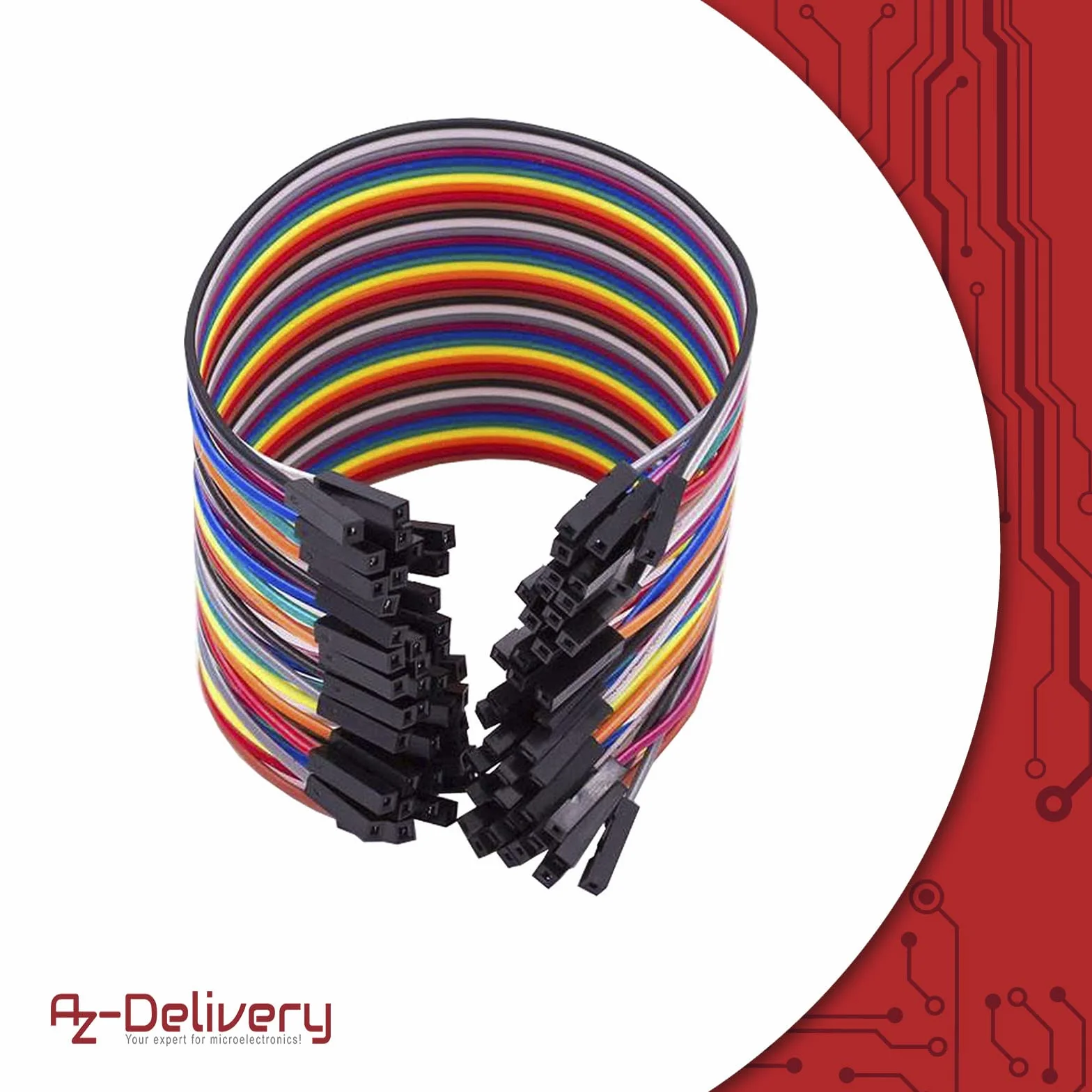 AZDelivery Jumper Wire Cable 20 cm F2F Female to Female 40 szt. kompatybilny z Arduino Raspberry Pi