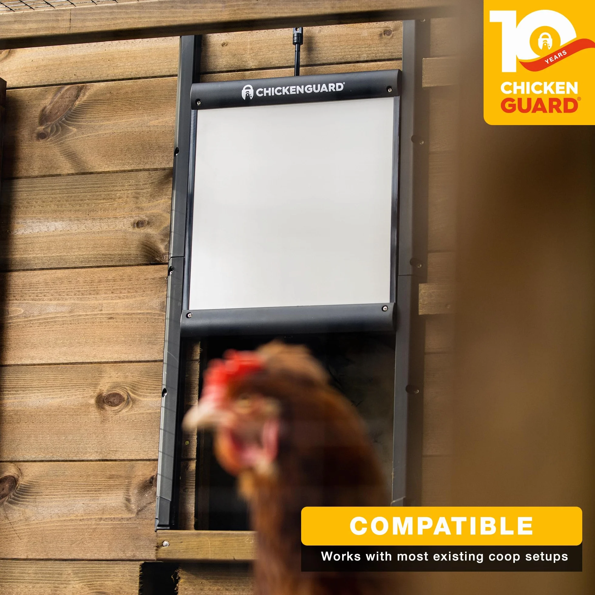 ChickenGuard Samozamykające się drzwi kurnika odporne na drapieżniki, akcesoria do kurnika