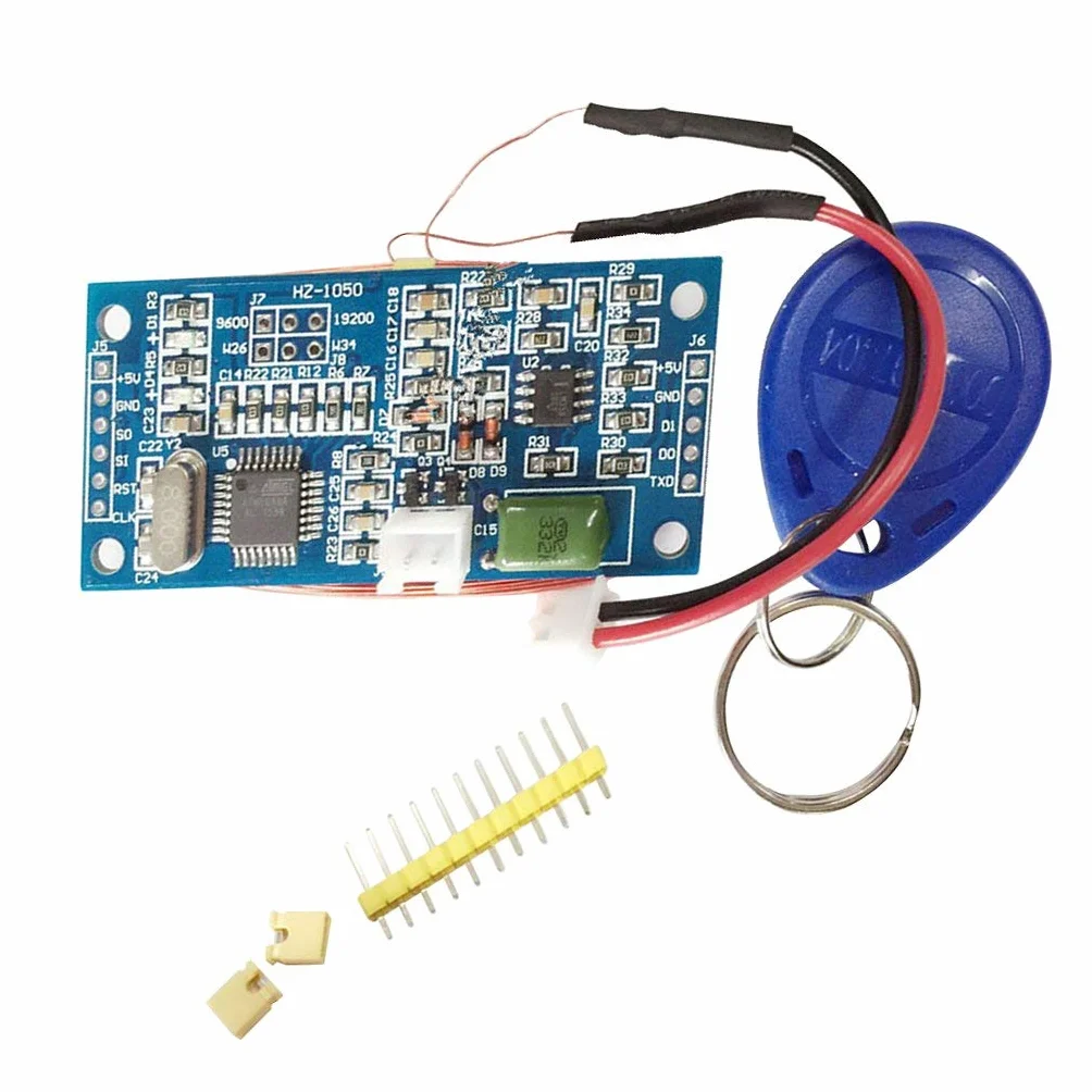 DollaTek HZ-1050 RFID 125 kHz EM4100 bezprzewodowy moduł czytnika kart ATMEGA8 DC 5 V zestaw DIY