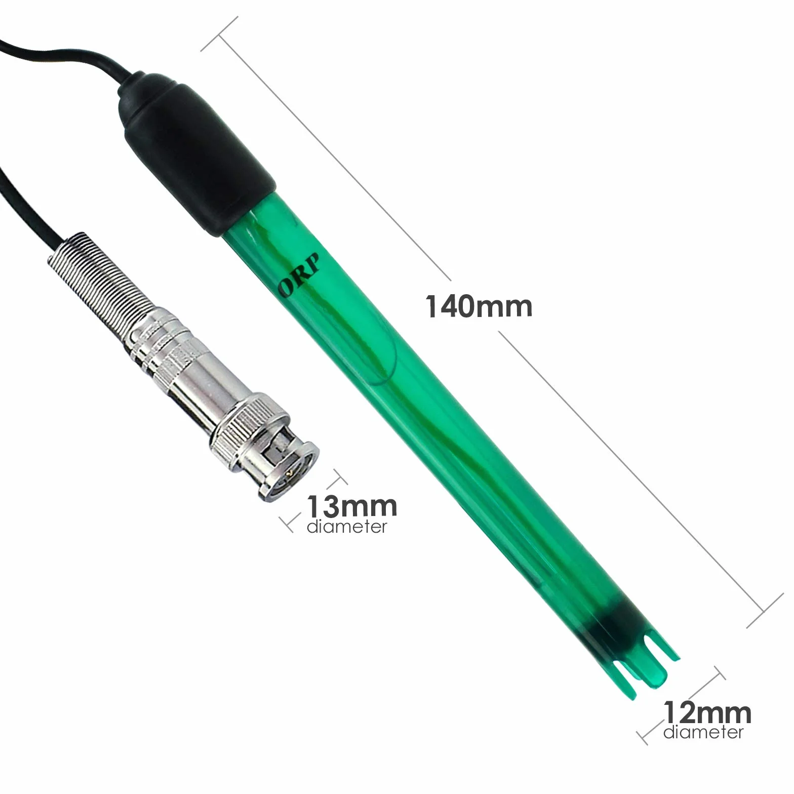 Elektroda Redox, wtyczka BNC, zapasowa sonda do miernika, kontrolera, kontrola potencjału oksydacji, długość 14 cm, średnica 1,2 cm, 300 cm, bardzo długi kabel