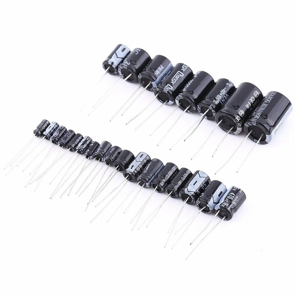 25 wartości x 5 szt. = 125 szt. kondensatorów elektrolitycznych zestaw zestaw niskiego napięcia 1uf-2200uf do elektronicznego diy