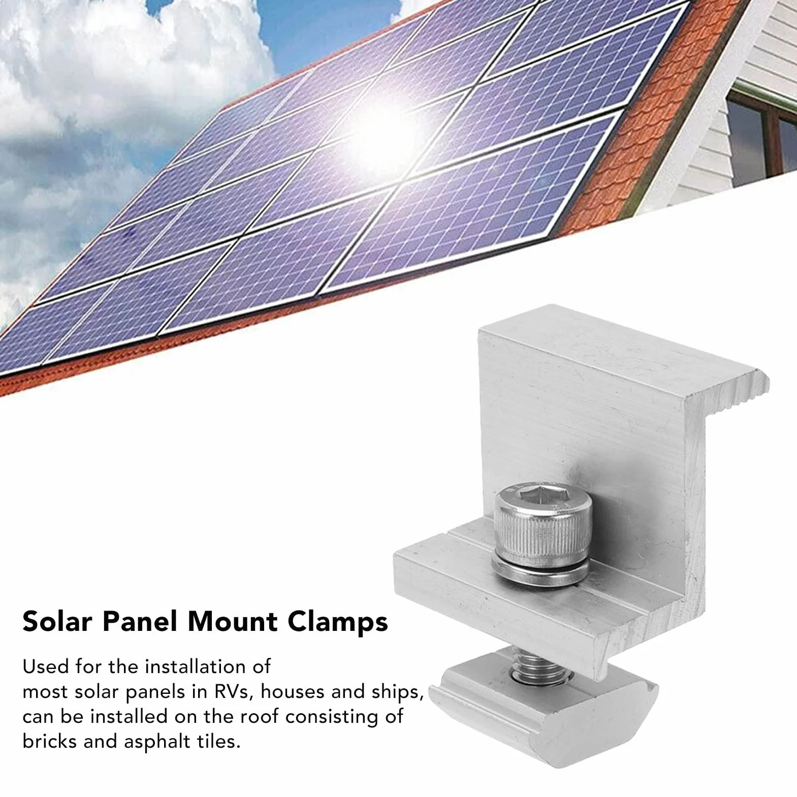 Mocowanie Panelu Słonecznego Wspornik Z Zaciski Uziemiające ze Stopu Aluminium PV Montażowe Zaciski Boczne 35mm