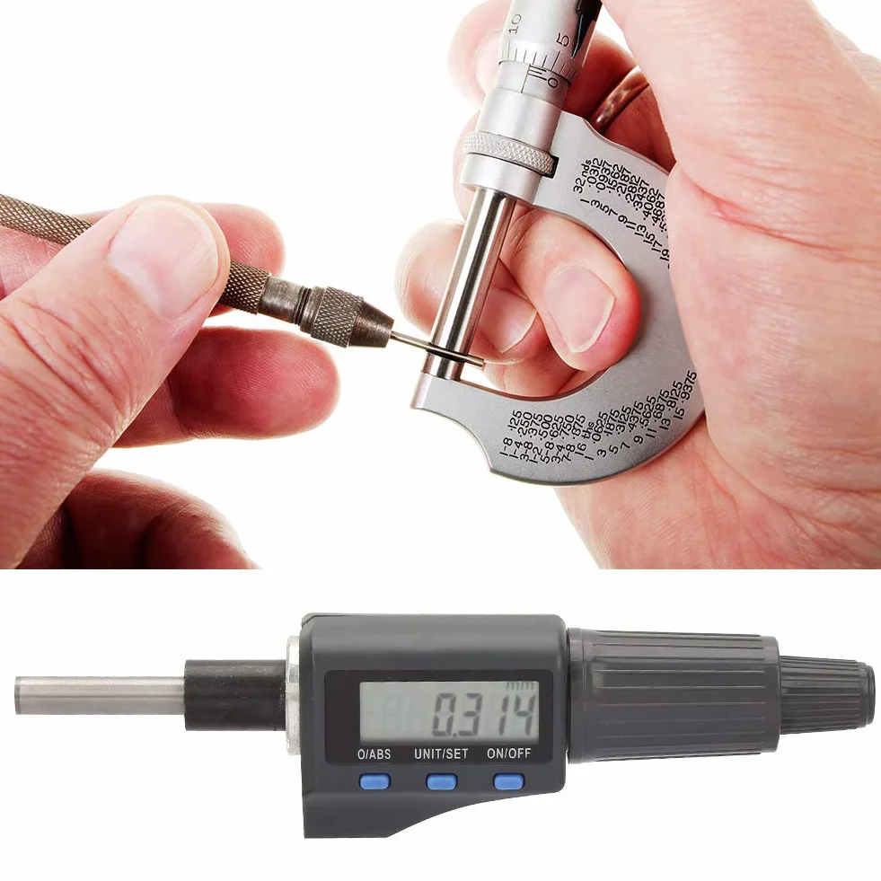 0.001mm Głowica Mikrometryczna Cyfrowa Głowica Pomiarowa z Mikrometrem 0-25mm Mikrometr Elektroniczny Głowica Podporowa Konwersja