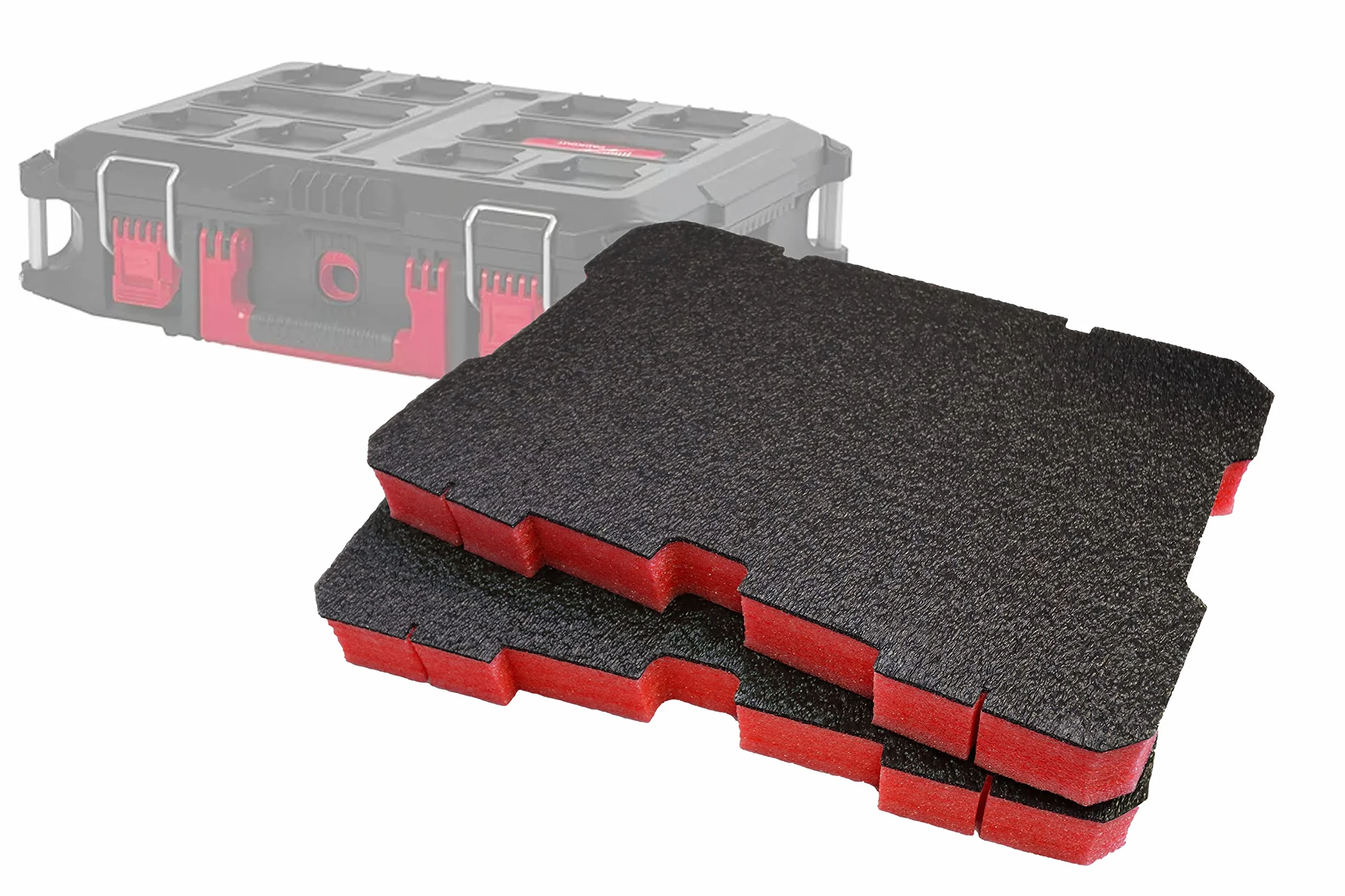 Shadow Foam Wkładki Packout Przekaźnik do Milwaukee Packout Tolbox 2 i 3, pianka czerwona 50 mm do odklejenia