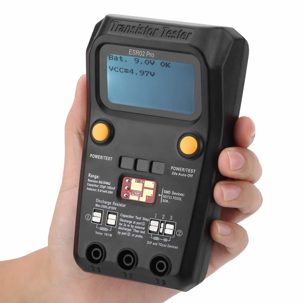 BSIDE Pro Cyfrowy tester tranzystorów Miernik indukcyjności SMD