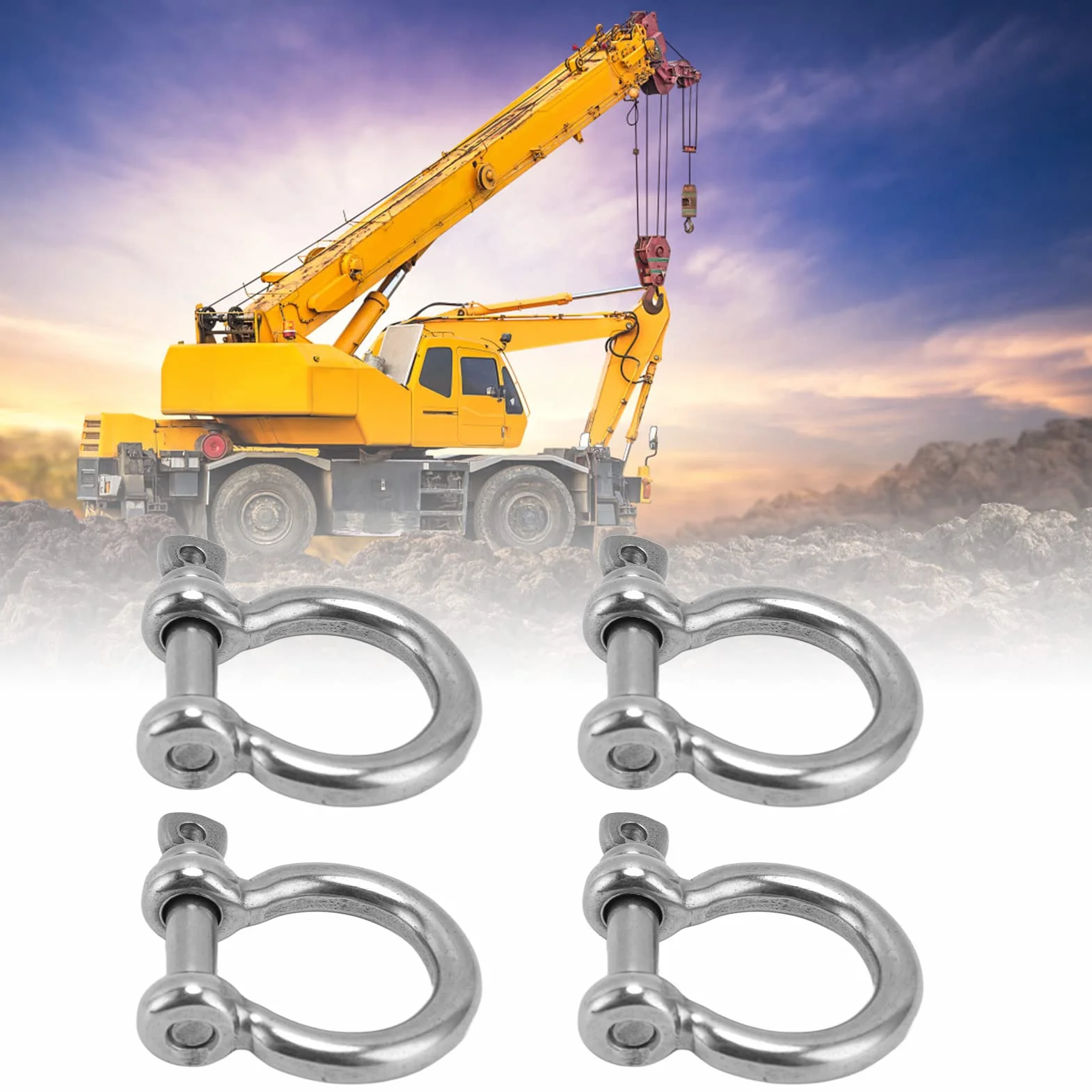 4 Szt. Szekla Kabłąkowa, Wkręcana Szekla Kotwiąca 304 Stal Nierdzewna Heavy Duty Opaska Obciążeniowa w Kształcie Kabłąka, D-pierścień Kształt Kabłąka Wymiana Opaski ładunkowej(M10)