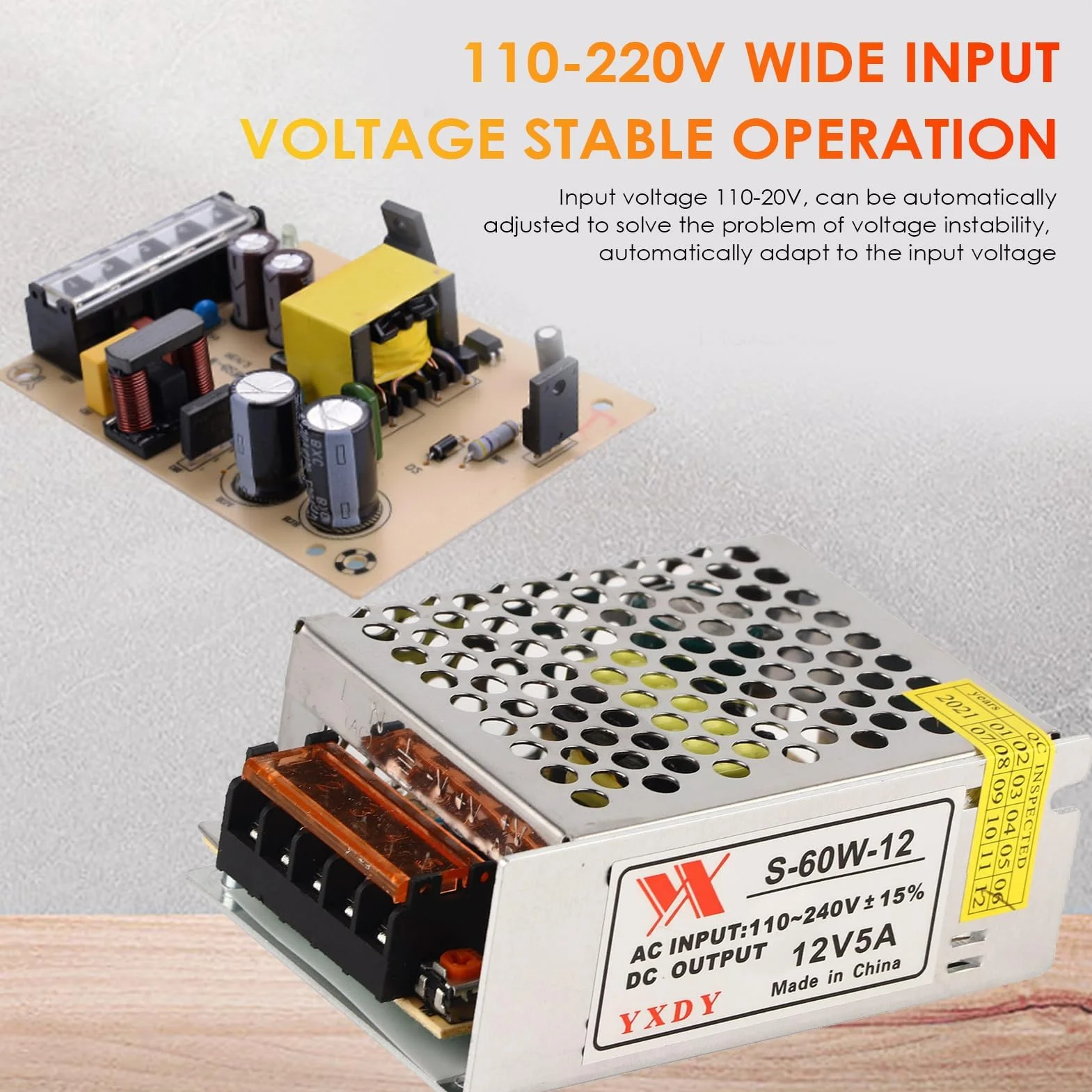 Zasilacz LED 12V 5A AC/DC 60W regulowany uniwersalny