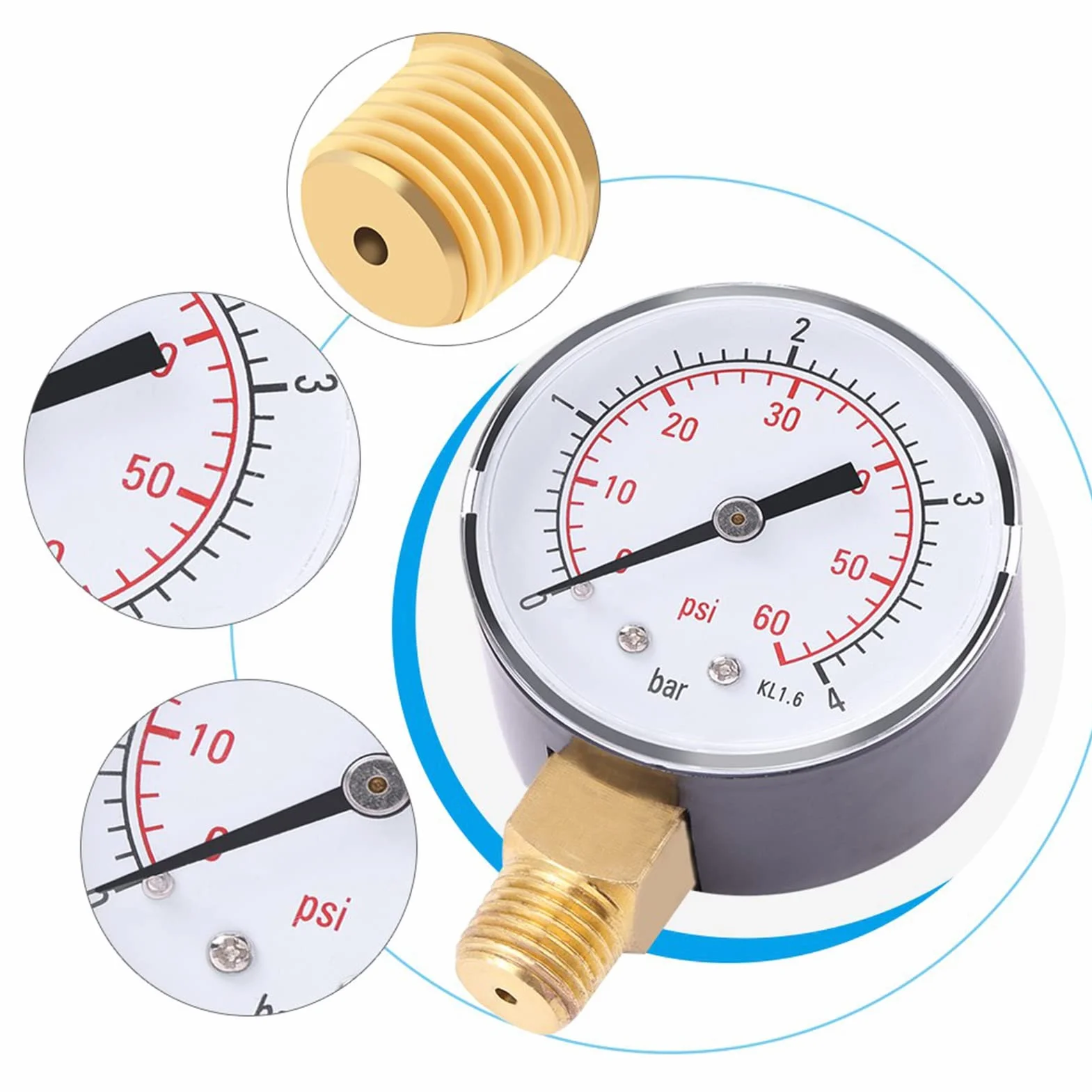 Manometr paliwa 0-4 bar / 0-60 psi