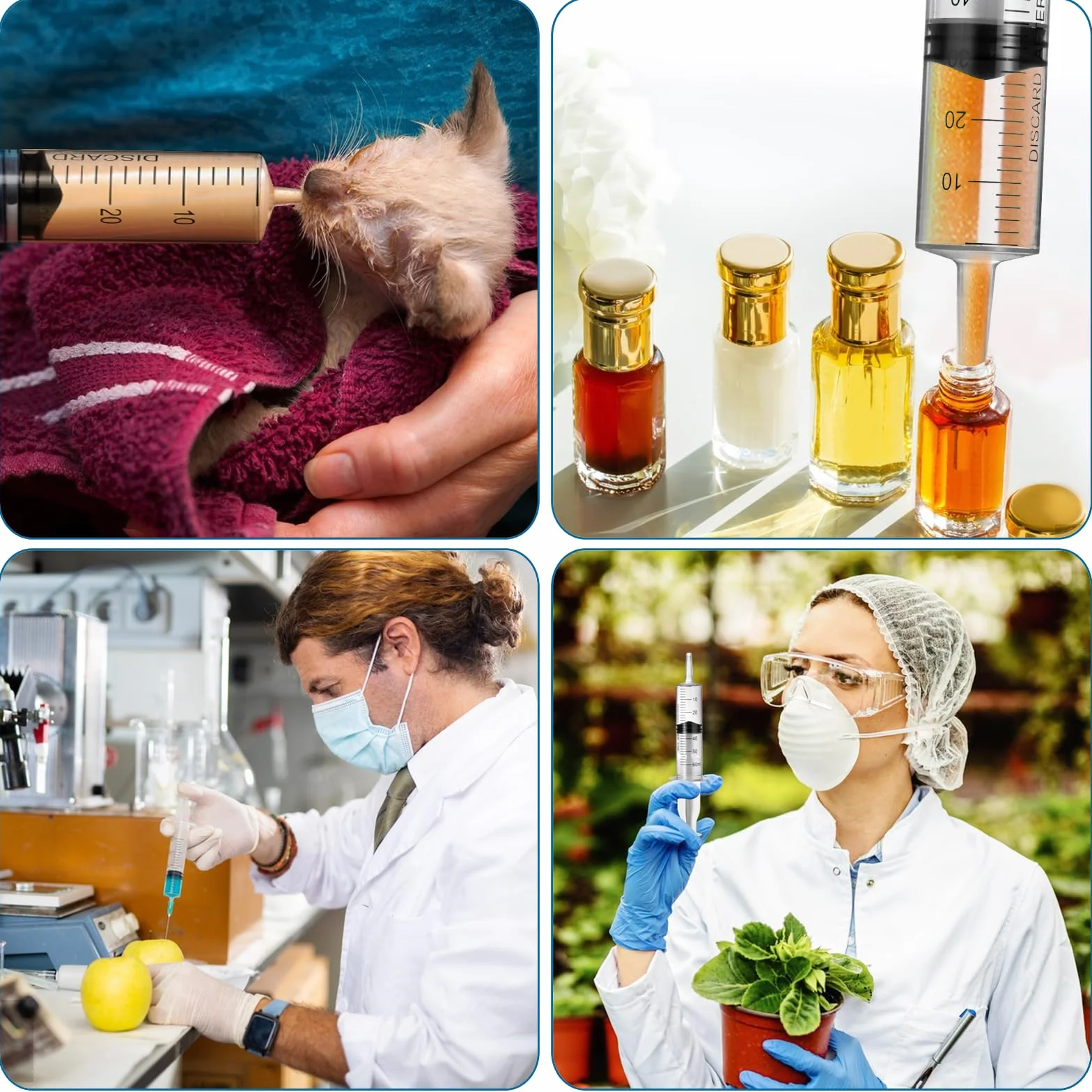 3 strzykawki 60 ml, wielokrotnego użytku, sterylne strzykawki z wężem, strzykawka z tępą igłą, strzykawka dozująca, z tworzywa sztucznego, do laboratorium, karmienia zwierząt, nawadniania roślin,