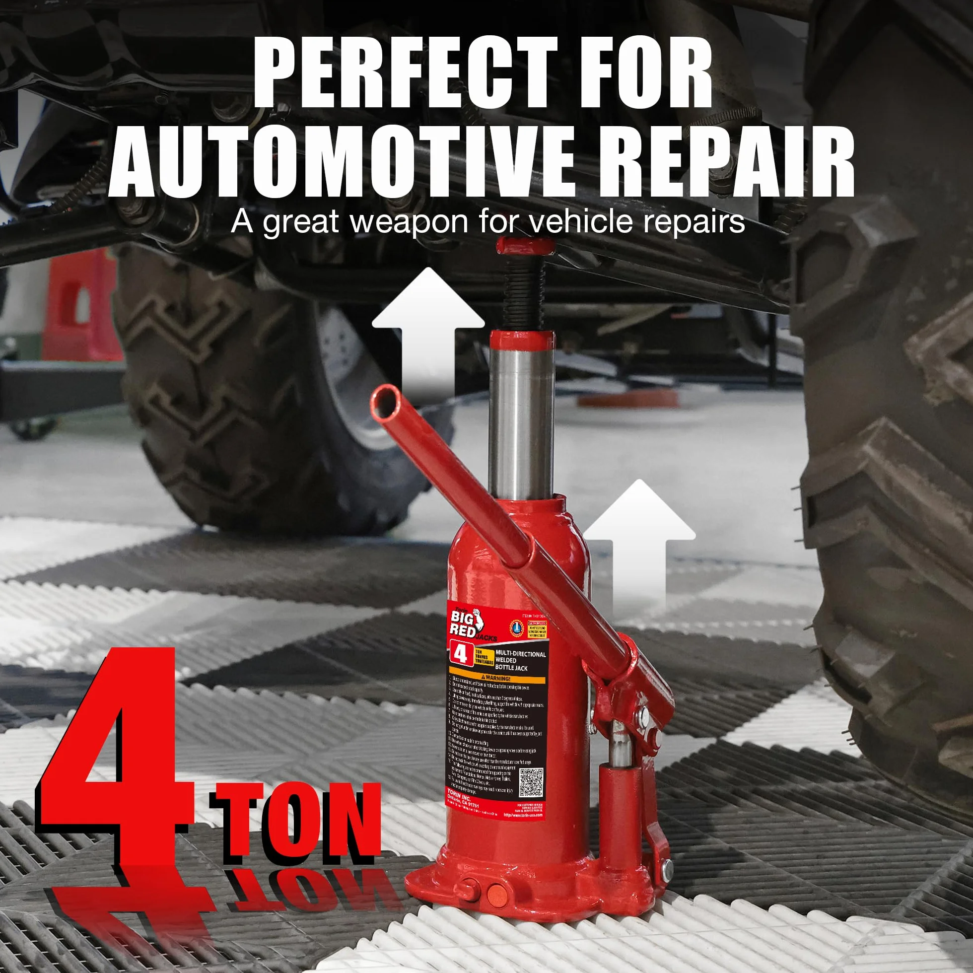 Torin T90413 Big Red hydrauliczny podnośnik butelkowy z futerałem, udźwig 4 tony