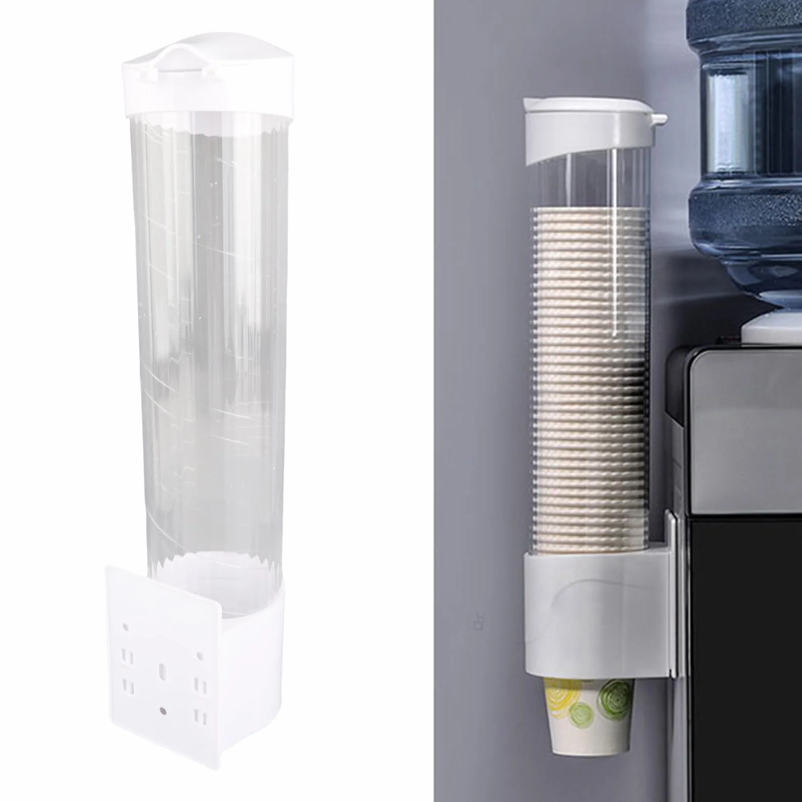 50 sztuk dozownik przeciwpy?owy do kubk¨®w papierowych, dozownik kubk¨®w z mocowaniem ?ciennym, do kubk¨®w plastikowych, kubk¨®w papierowych i ro?k¨®w papierowych, ?rednica 7,5 cm