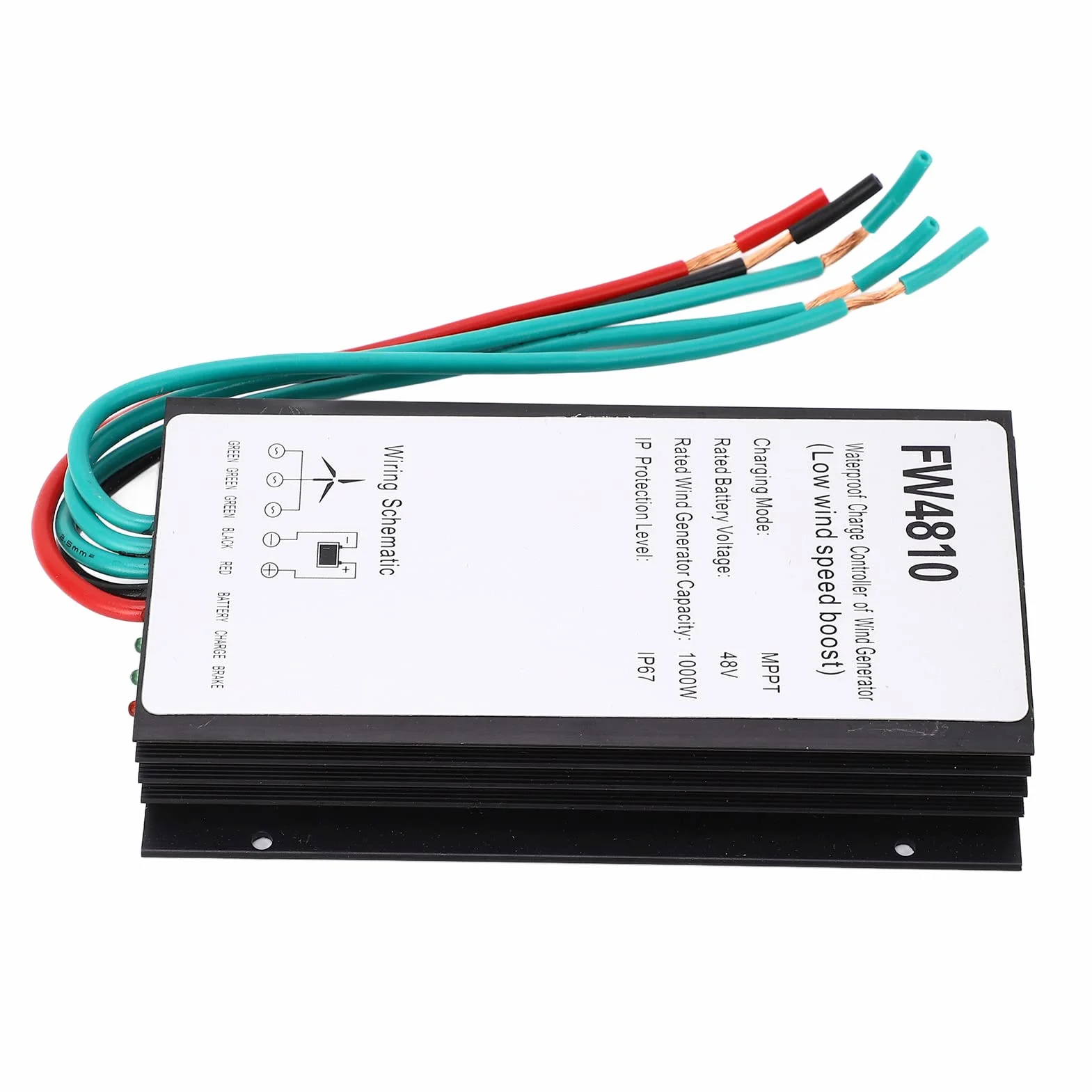 BuyWeek Kontroler Ładowania Turbiny Wiatrowej 1000W 48V MPPT IP67 Wodoodporny