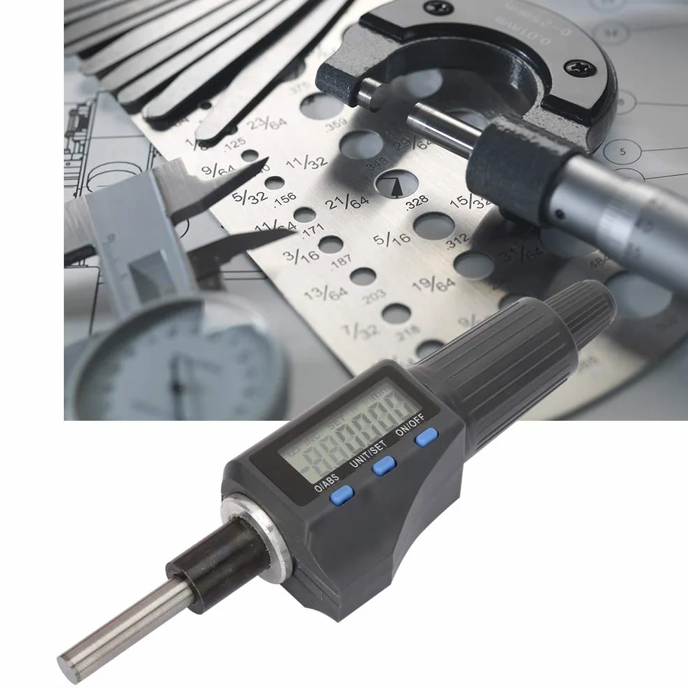 0.001mm Głowica Mikrometryczna Cyfrowa Głowica Pomiarowa z Mikrometrem 0-25mm Mikrometr Elektroniczny Głowica Podporowa Konwersja