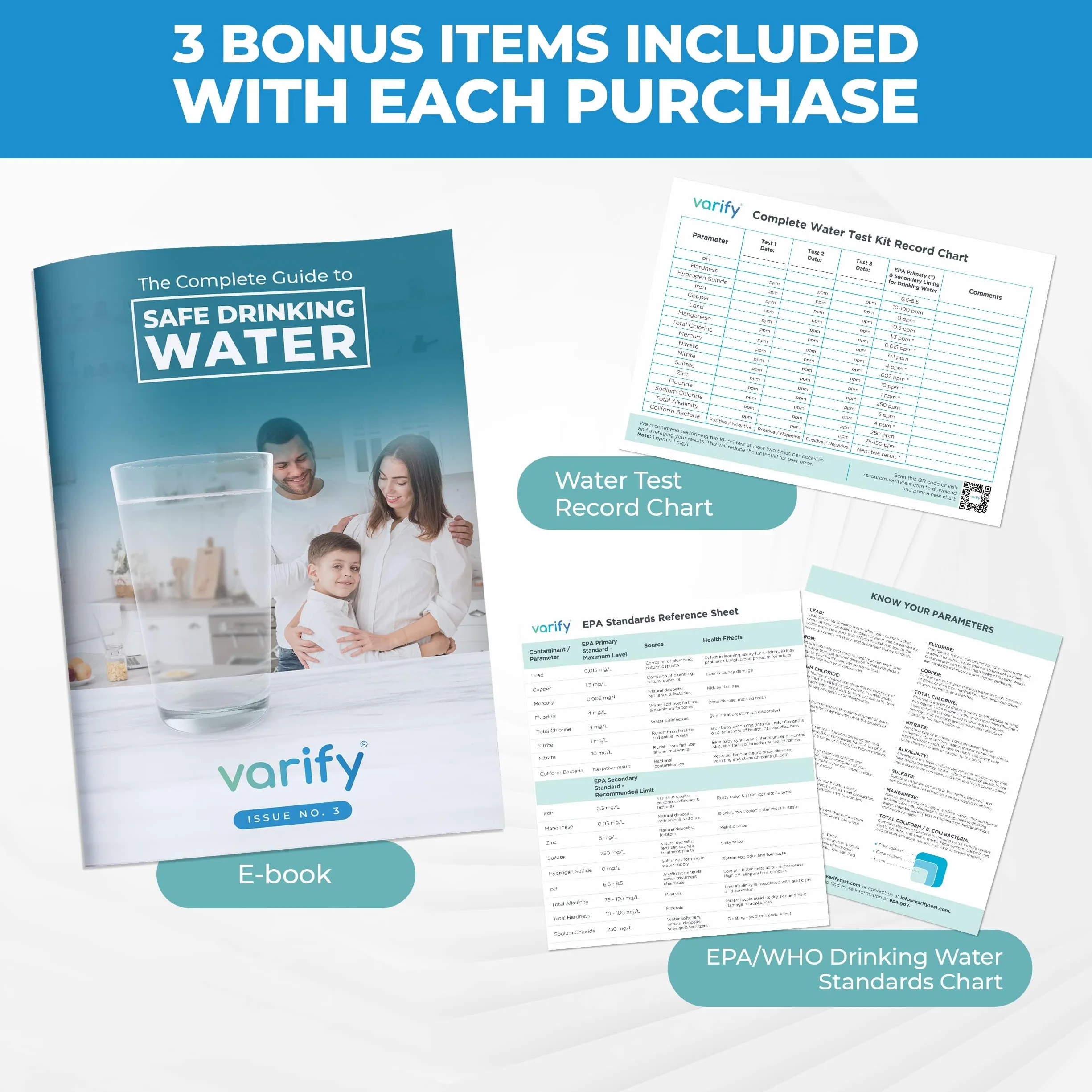 Zestaw do testowania wody 17 w 1 – 100 pasków + 2 testy Bacteria - Home Water Quality Test - Well and Tap Water - Easy Testing for Lead, Bacteria, Hardness, Fluoride, PH, Iron, Copper and More!
