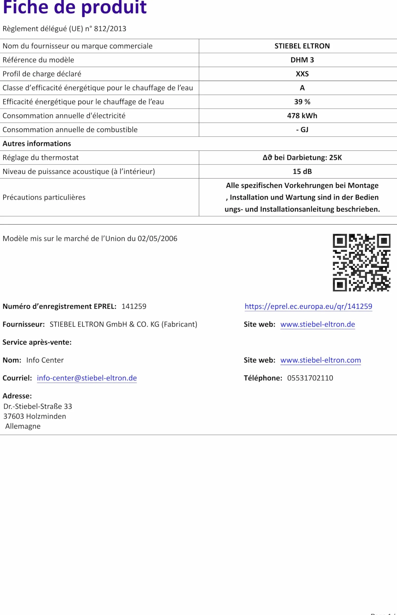Stiebel Eltron DHM3 Mini Unvented chwilowy podgrzewacz wody