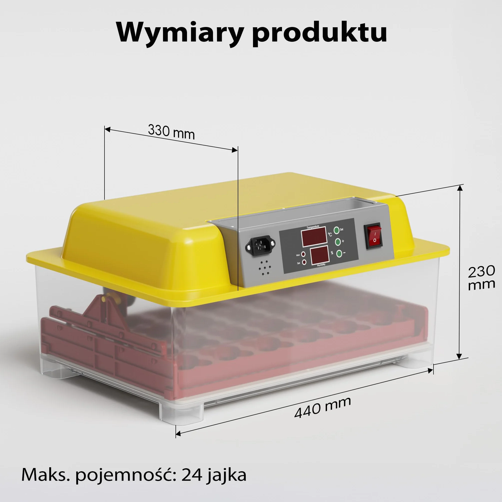 Wiltec Automatyczny inkubator dla 24 jaj, klujnik, wylęgarka z systemem obracania, precyzyjną regulacją temperatury i wilgotności do hodowli domowej