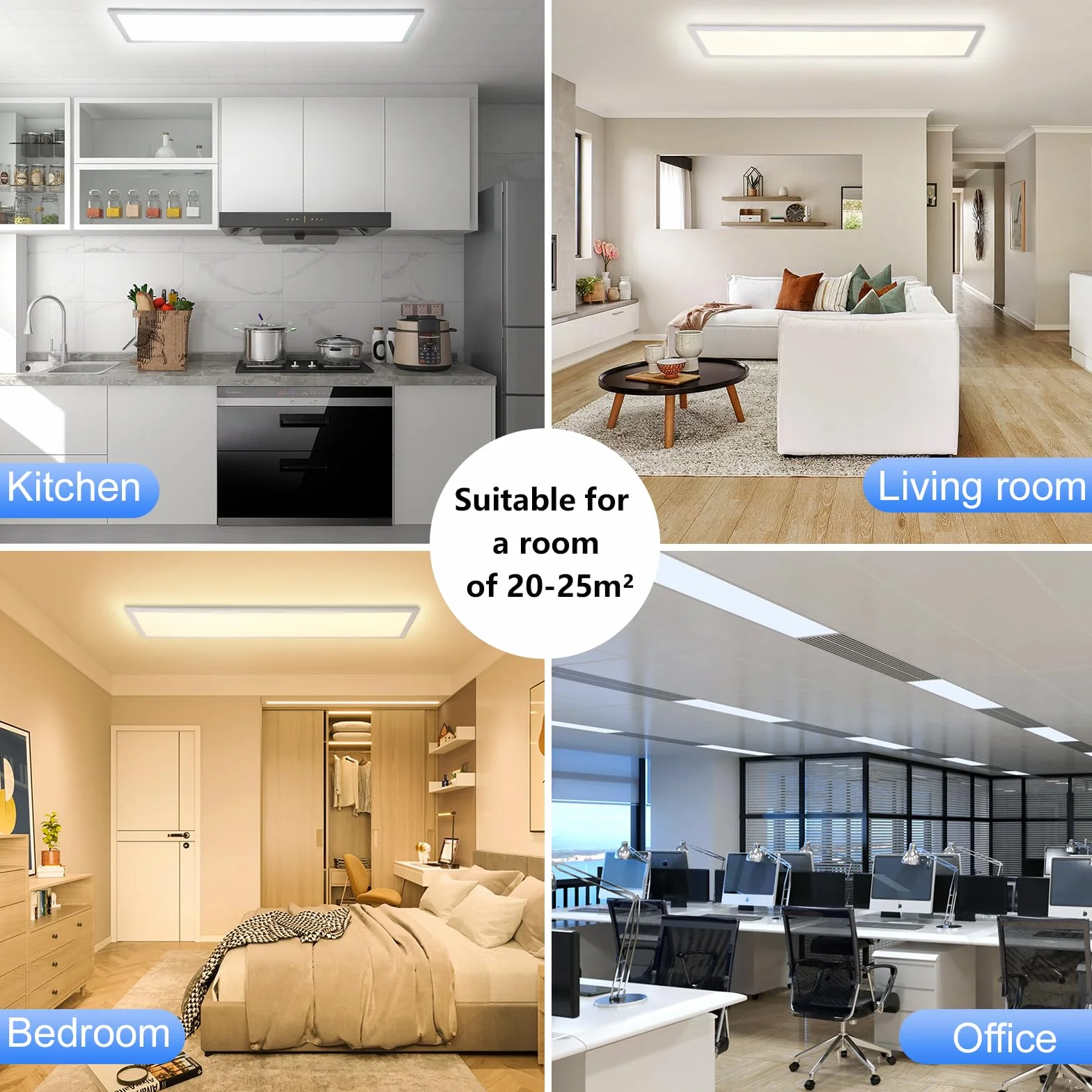 Oraymin Lampa sufitowa LED panel 100x25 cm 30W 3300 lm CCT ściemniana 3000-6500 K