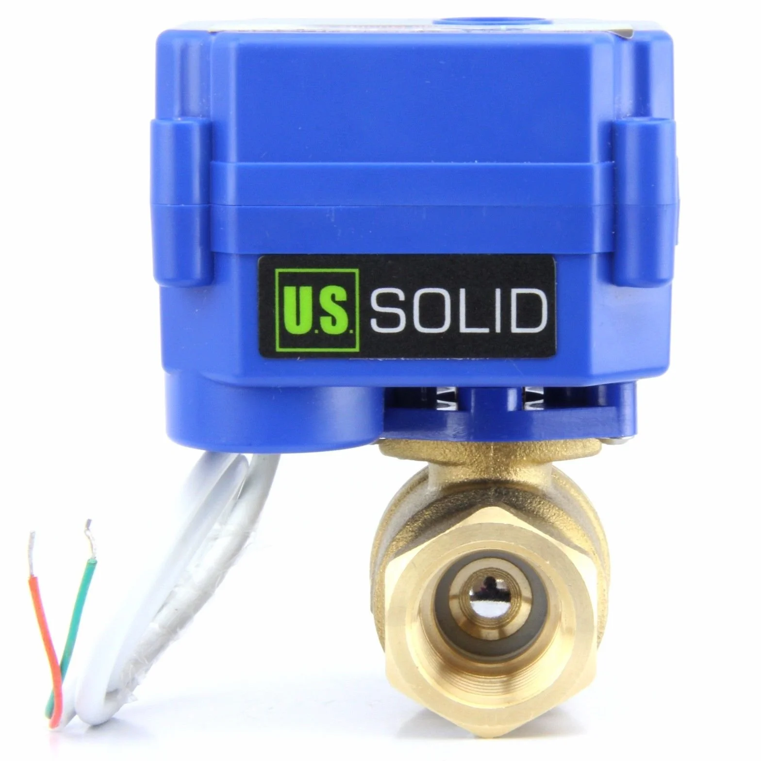 U.S. Solid 1/2" mosiężny zawór kulowy 220 V AC DN15 elektryczny pełny port 2-przewodowy automatyczny powrót