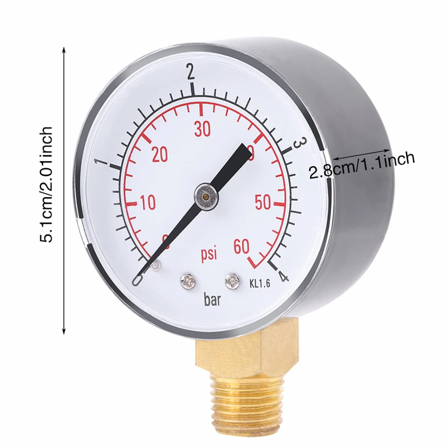Manometr paliwa 0-4 bar / 0-60 psi