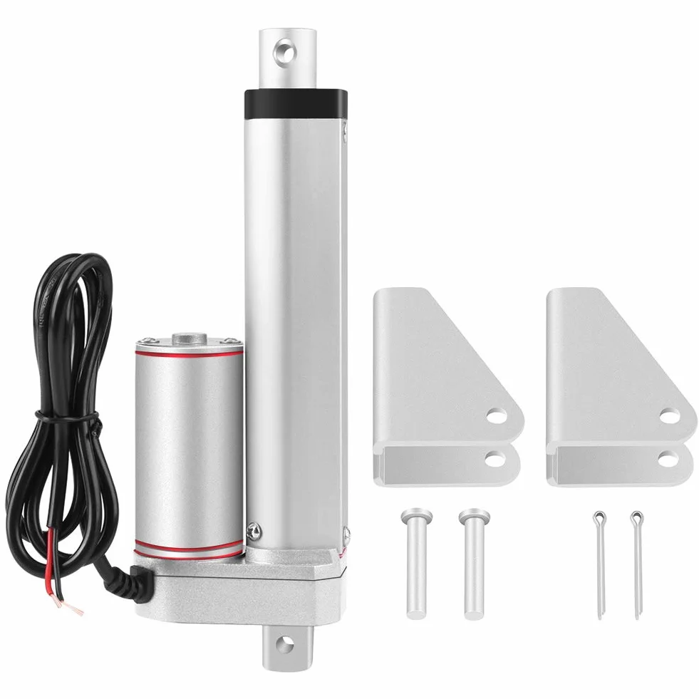 24 V liniowy napęd elektryczny 100 mm, 750 N silnik elektryczny, z uchwytem montażowym, wytrzymały wielofunkcyjny liniowy siłownik, do pilota zdalnego sterowania, automatyczne sterowanie