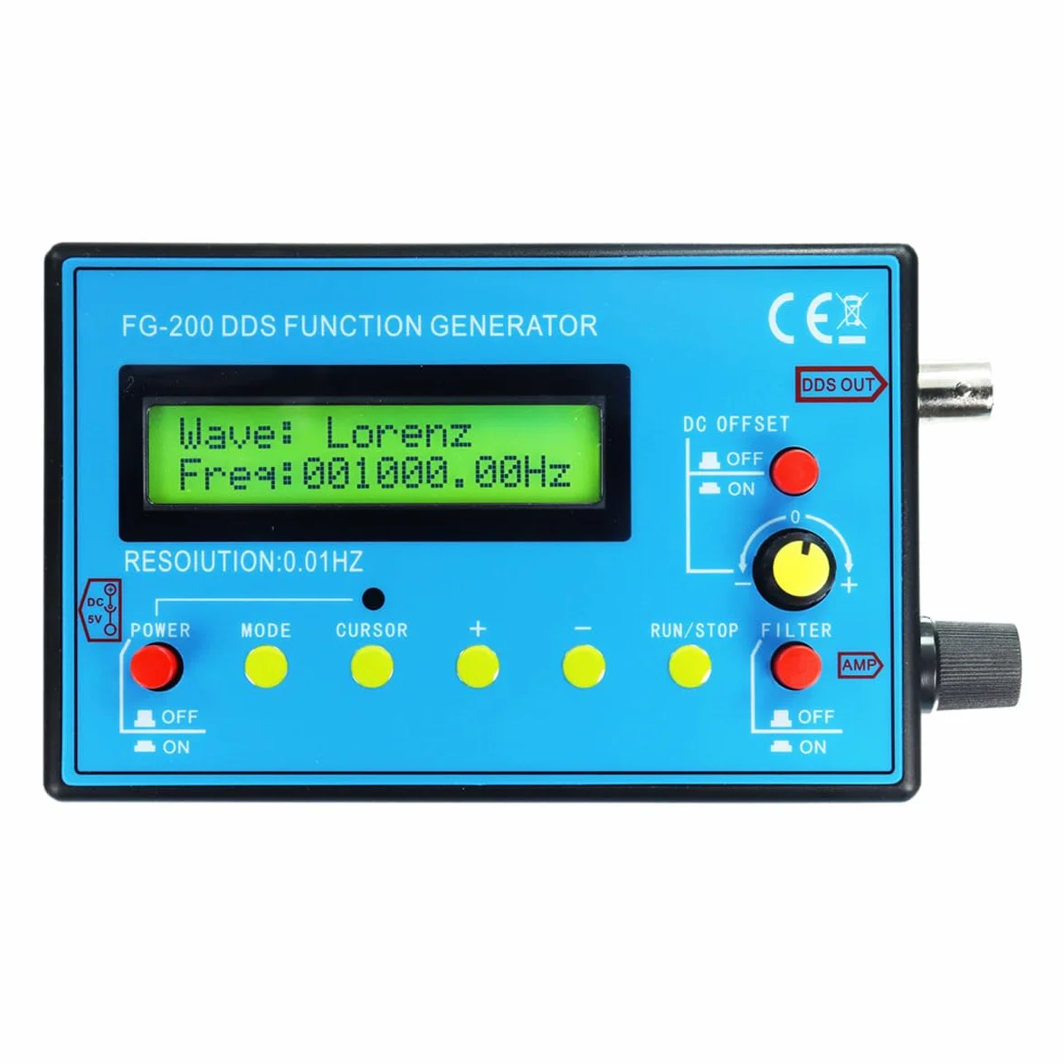 Generator sygnału funkcji DDS FG 200 0,01Hz-500KHz Moduł źródła sygnału