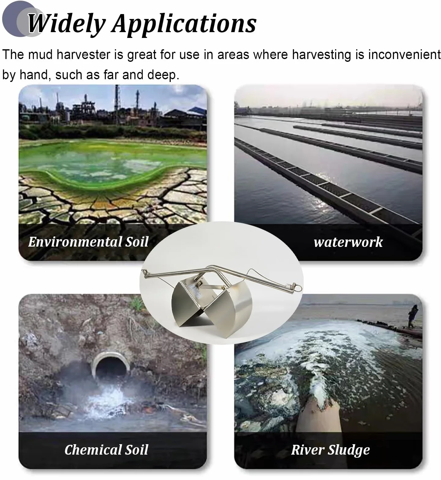 Mud Sampler 3L / 5L Próbnik Osadu Stal Nierdzewna 304, Chwytak do Pobierania Próbek Mułu Próbnik Denny z Wylotem Wody, Próbnik do Pogłębiarki Osadu do Rzeki Stawu Jeziora(5L)