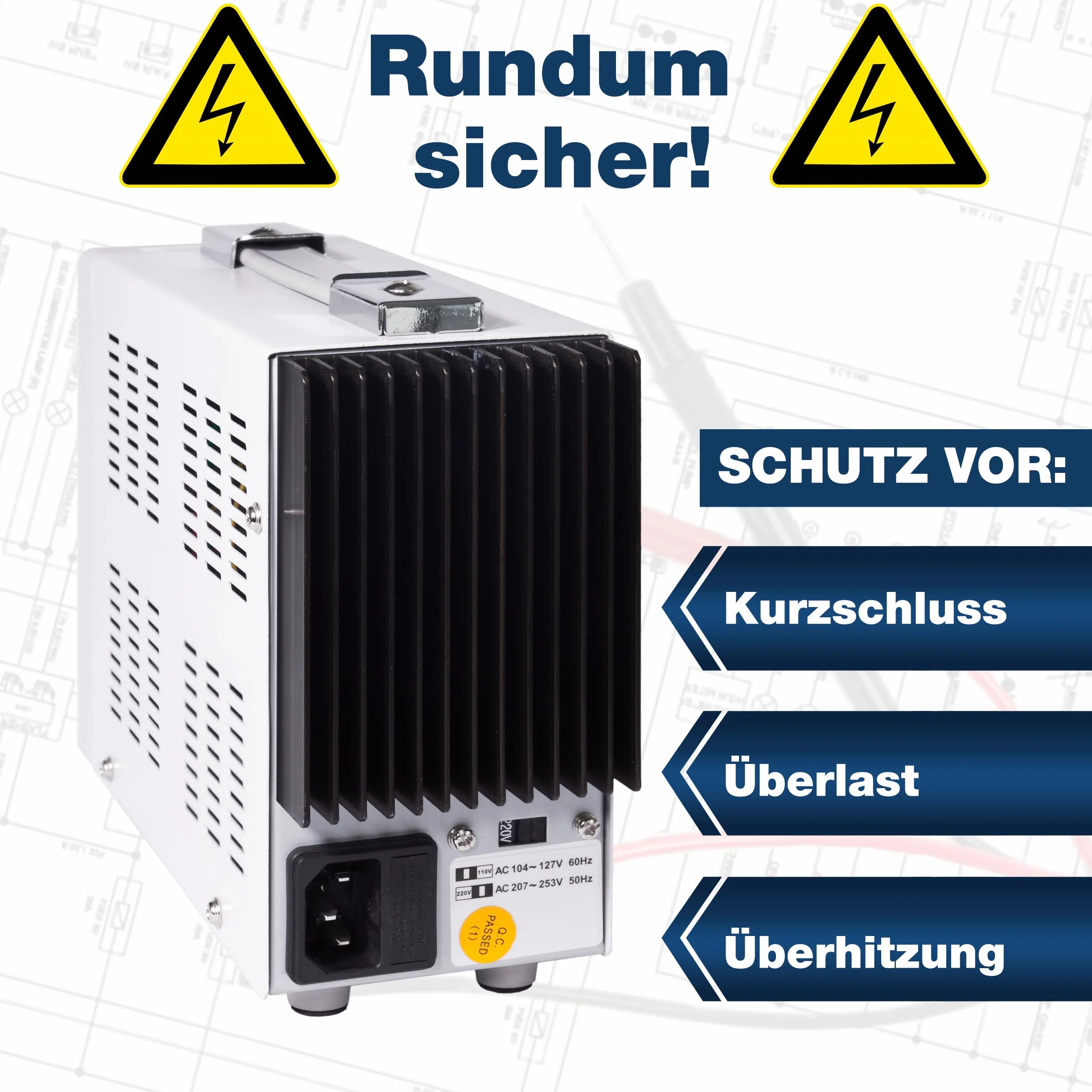 PeakTech P 6080 A - Liniowy zasilacz laboratoryjny DC, 0-15 V/ 0-3 A, z wyświetlaczem LED