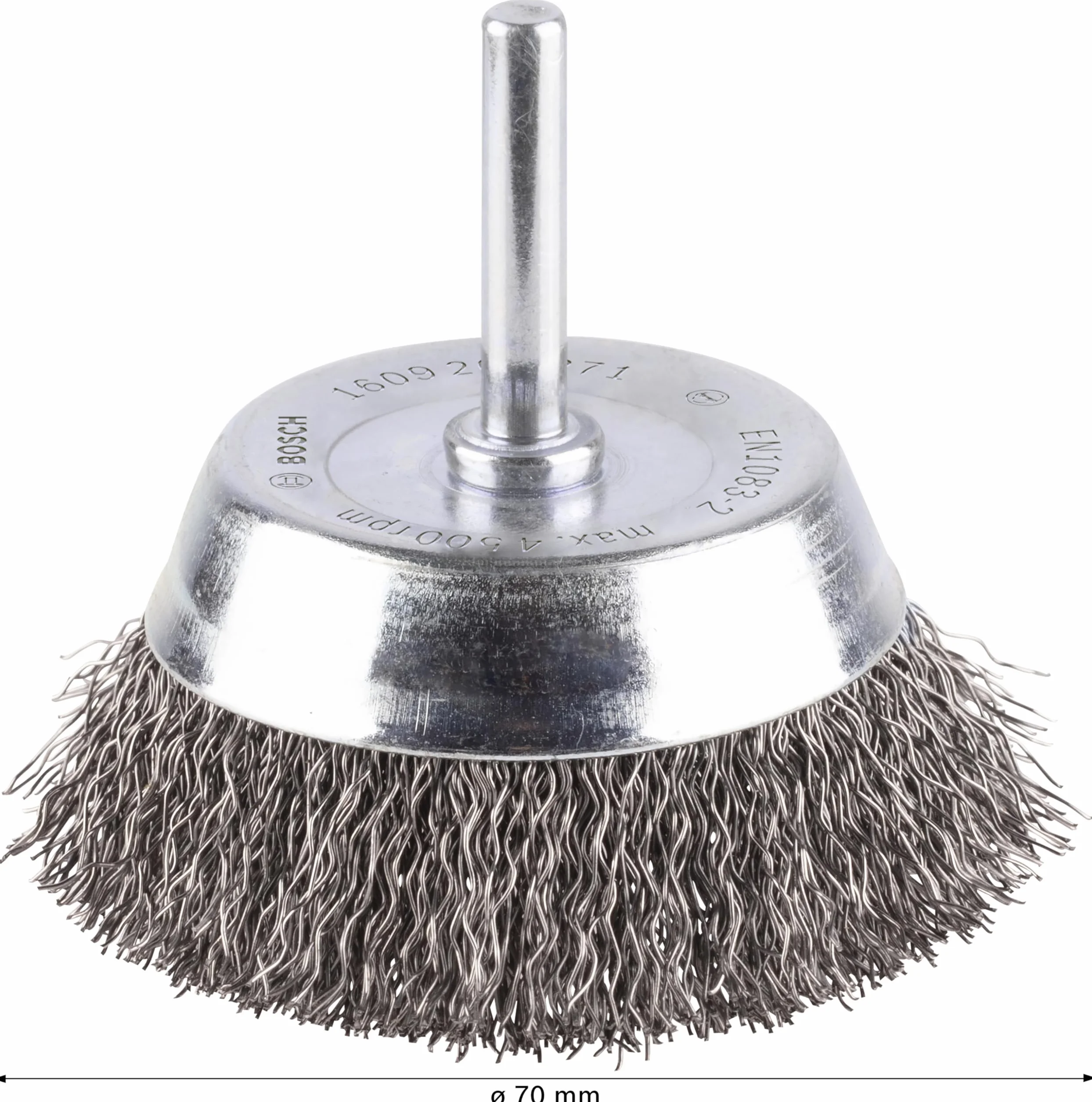 Bosch 1609200271 70Mm X 6Mm Shank Crimped Wire Cup Brush Steel