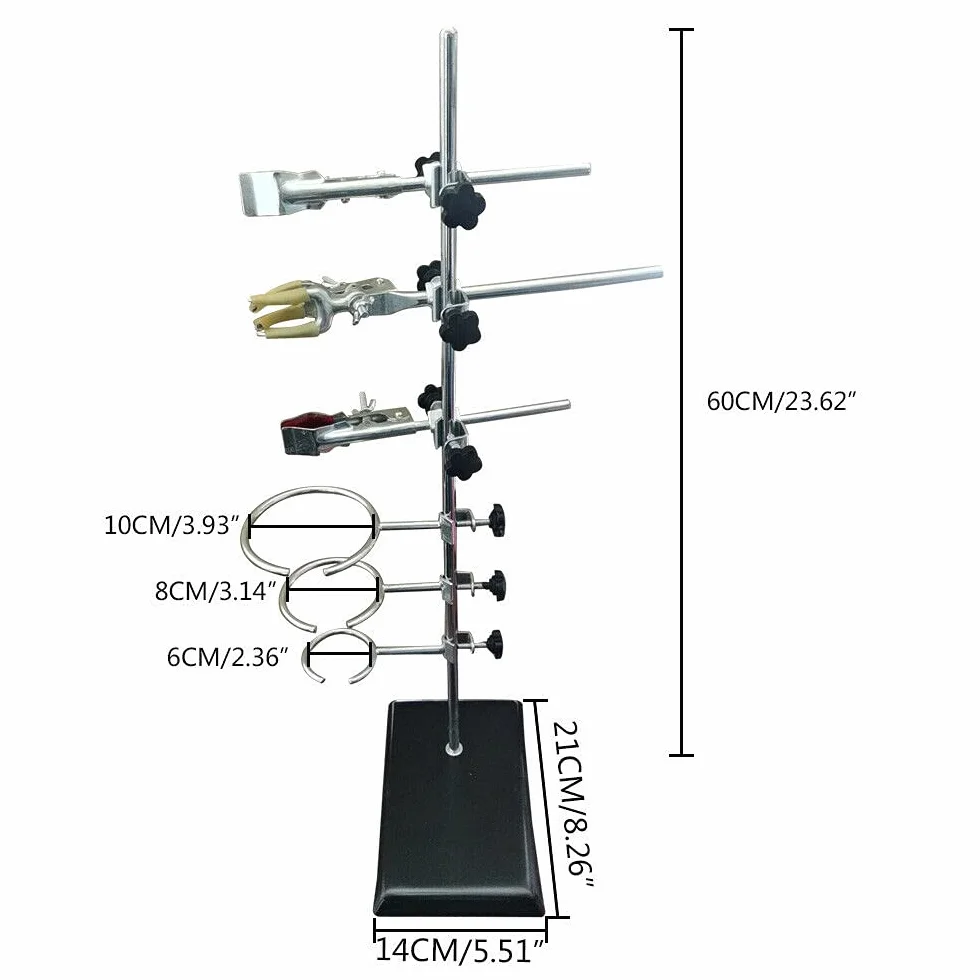 Lab Clamp stojak laboratoryjny stojak na butelki, statyw laboratoryjny, płyta, zacisk, mufa, materiał na statyw, uchwyt chłodnicy, żelazny zestaw 60 cm