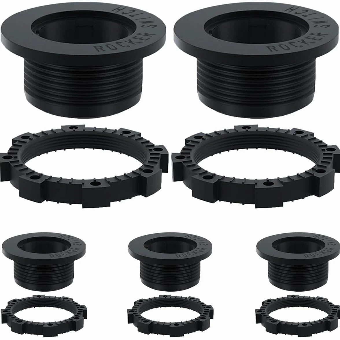 5 szt. 20 mm / 0,8 cala czarny okrągły przełącznik kołyskowy panel montażowy wodoodporna pyłoszczelna plastikowa nasadka do przełącznika kołyskowego Marine Automotive RV Car Truck
