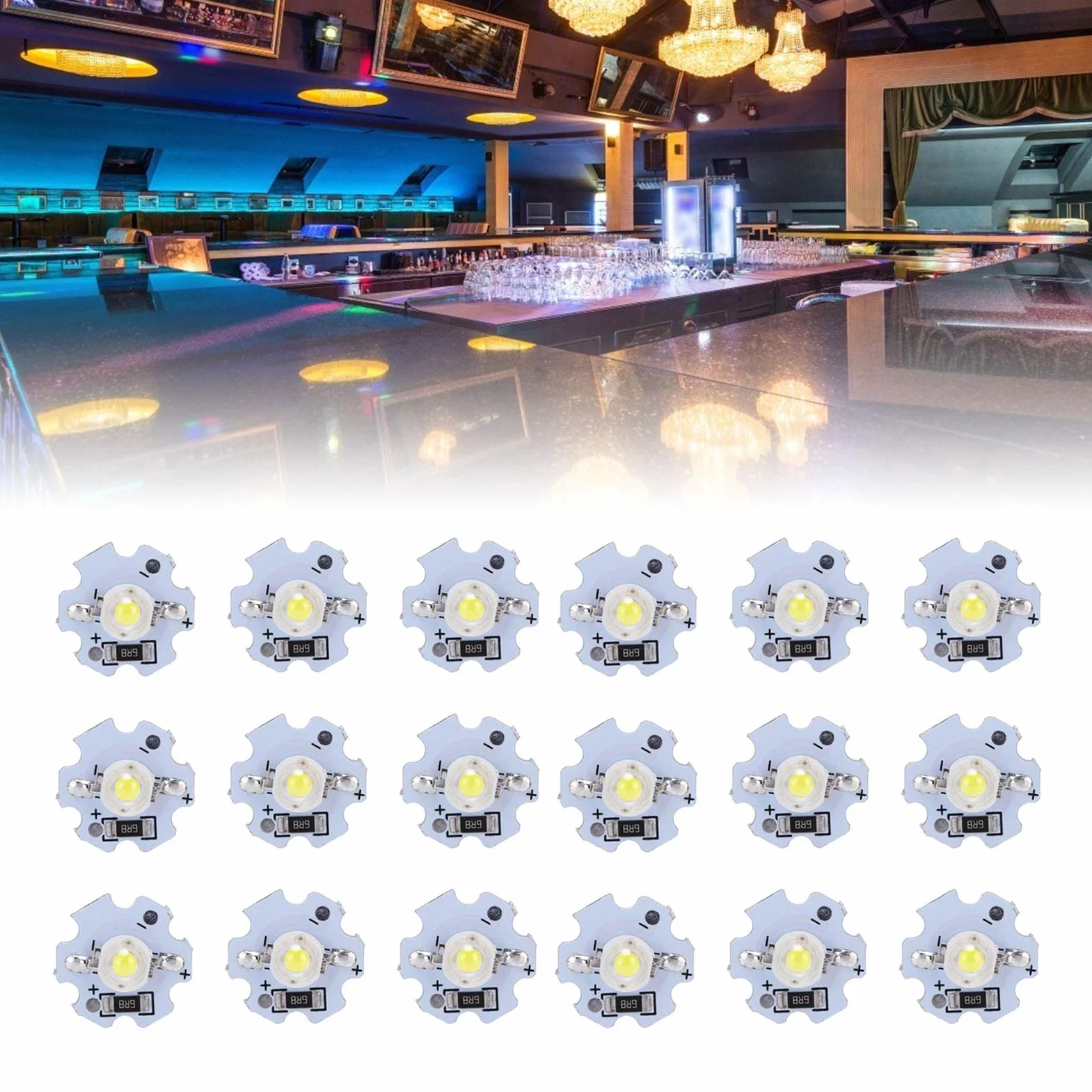 Chipy LED 5V 1W 200LM 25 Sztuk Białe do Majsterkowania dla Wysokomocowych Lamp Oświetleniowych Latarni i Światła Modelującego