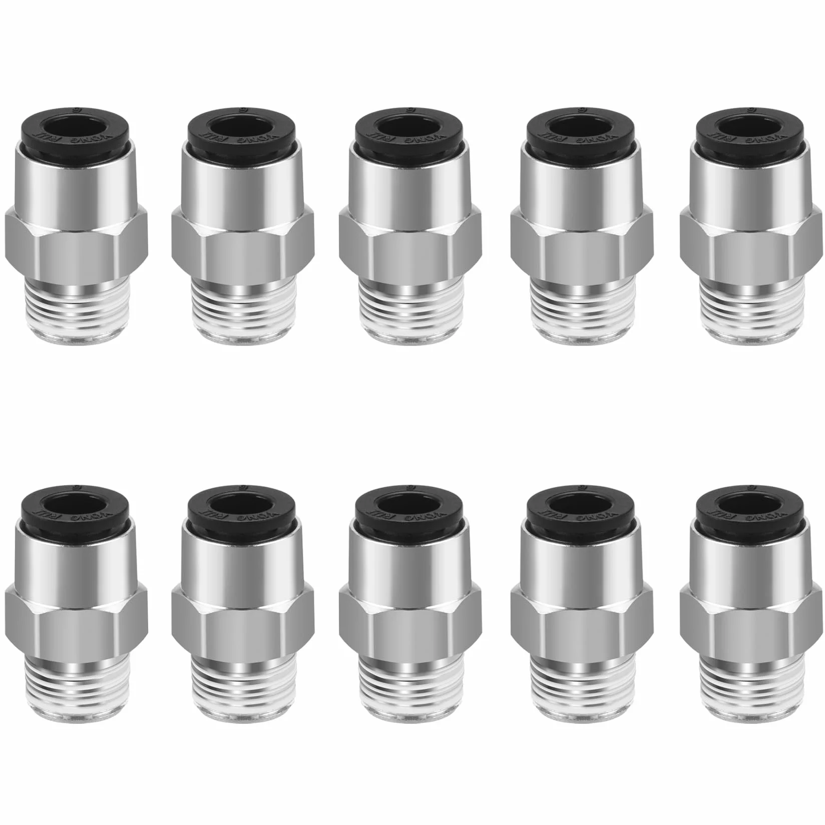 Heschen Szybkie połączenia PC6-01 6mm Push In Joint Thread Male 1/8" Quick Fittings Pneumatyczne złącze 10 sztuk