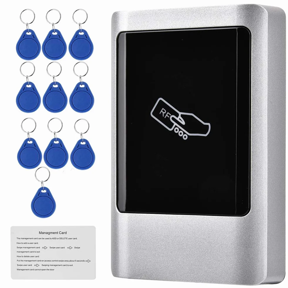 Tangxi System kontroli dostępu do drzwi RFID, czytnik kart ID/IC, zewnętrzny czytnik kart z wodoodpornością IP65, pojemność 1000 użytkowników, obsługa wejścia/wyjścia Wiegand