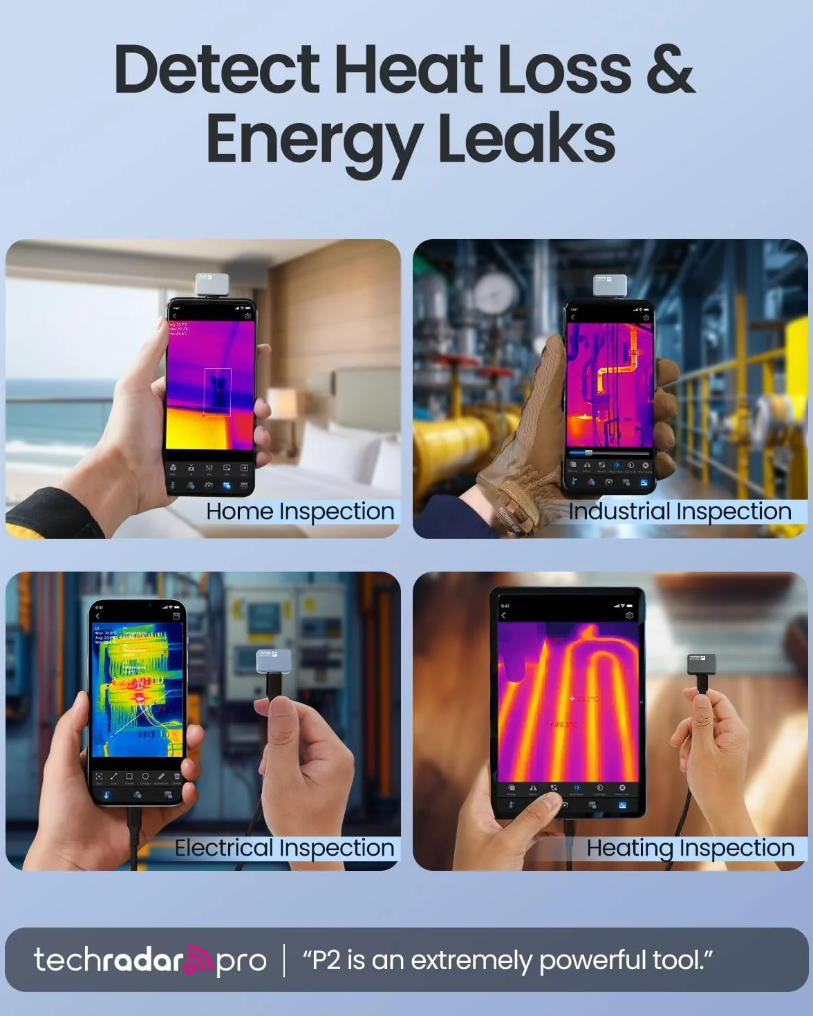 Thermal Master P2 kamera termowizyjna dla Androida, kamera na podczerwień z super rozdzielczością IR 512x384, wyraźniejsza kamera termowizyjna do inspekcji domów -20-600℃, 15x zoom, nie dla iPhone'a