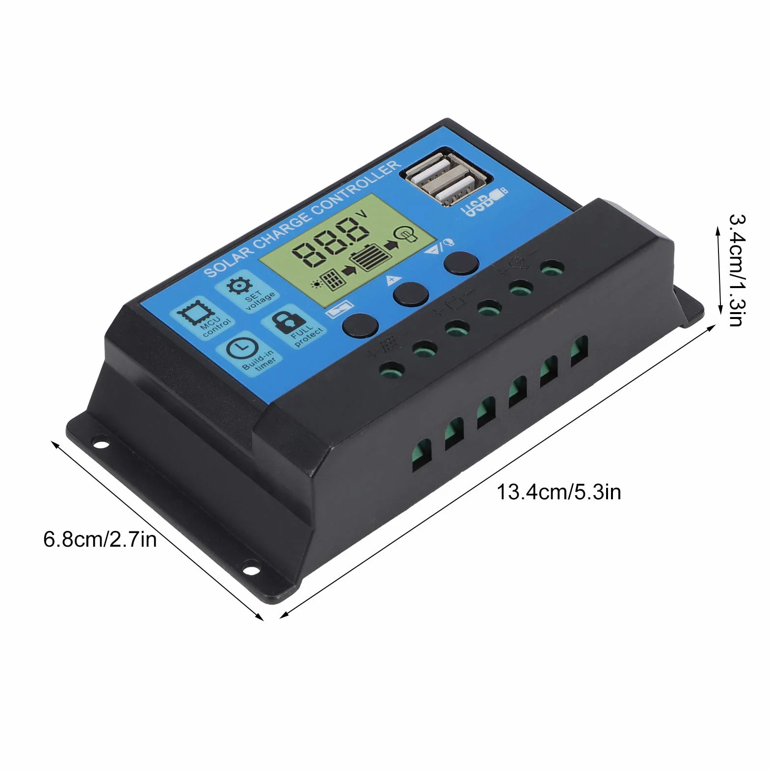 Sterownik Solarny OffGrid 12V/24V z Wyświetlaczem LCD, Regulowanymi Parametrami, Zabezpieczeniem Nadprądowym, śledzeniem Maksymalnej Mocy dla Systemu Fotowoltaicznego PWM (30A)