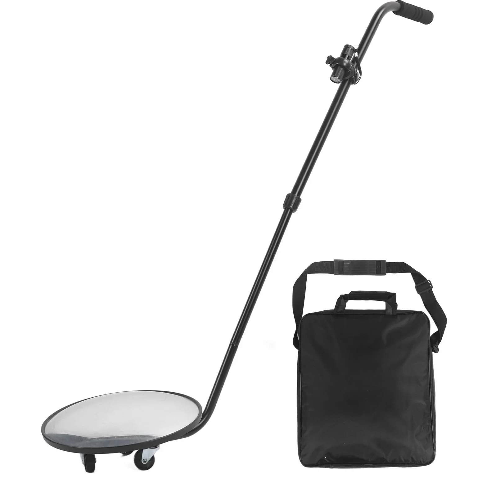 Lusterko Inspekcyjne Pojazdu Pod Samochodem Lusterko Bezpieczeństwa o średnicy 30 Cm z Kołami i światłem dla Mechanika Samochodowego