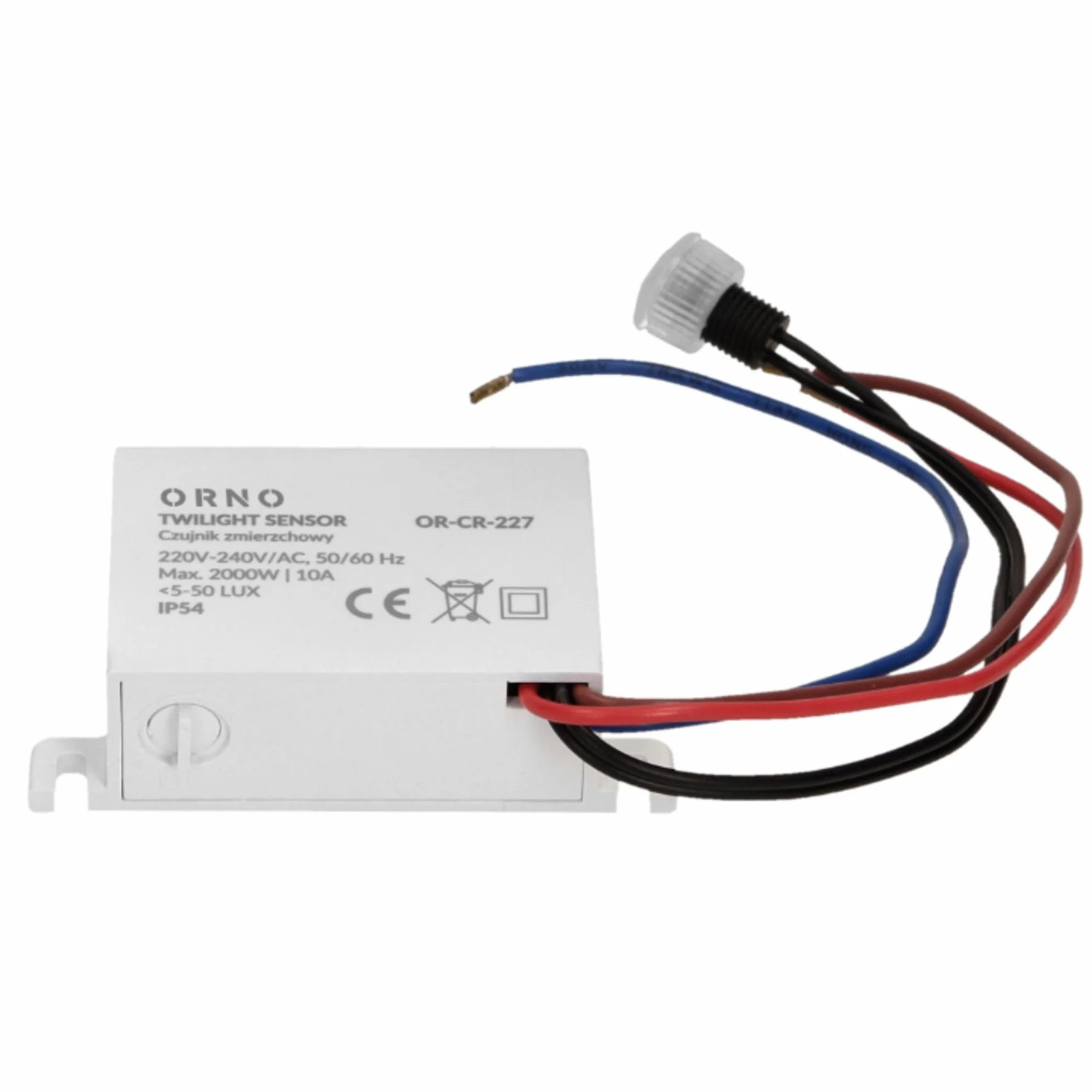 ORNO CR-227 Czujnik Zmierzchu Wodoszczelny Zewnętrzny z Sondą Regulacja Natężenia Światła LED