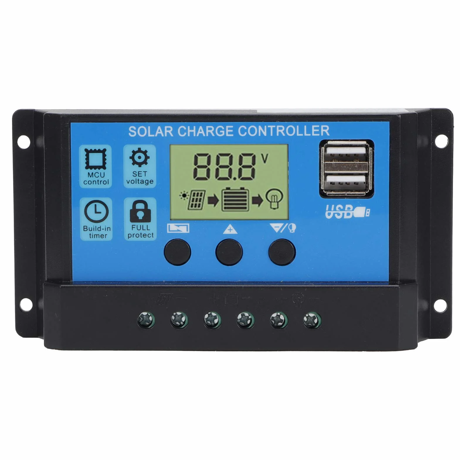 Sterownik Solarny OffGrid 12V/24V z Wyświetlaczem LCD, Regulowanymi Parametrami, Zabezpieczeniem Nadprądowym, śledzeniem Maksymalnej Mocy dla Systemu Fotowoltaicznego PWM (30A)