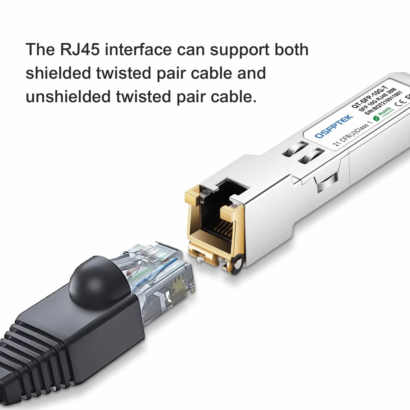 SFP-10G-T-S 10GBASE-T SFP+ do RJ45 Copper Mini-GBIC Transceiver dla Cisco Ubiquiti Netgear Mikrotik D-Link CAT6A/CAT7 30M