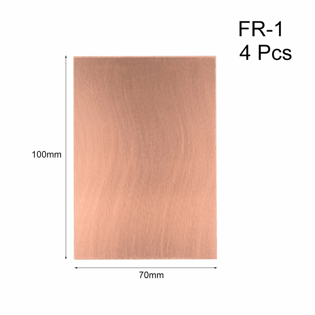 sourcingmap 7 x 10 cm jednostronna miedź platerowana laminatem PCB płytka drukowana brązowa 4 szt.