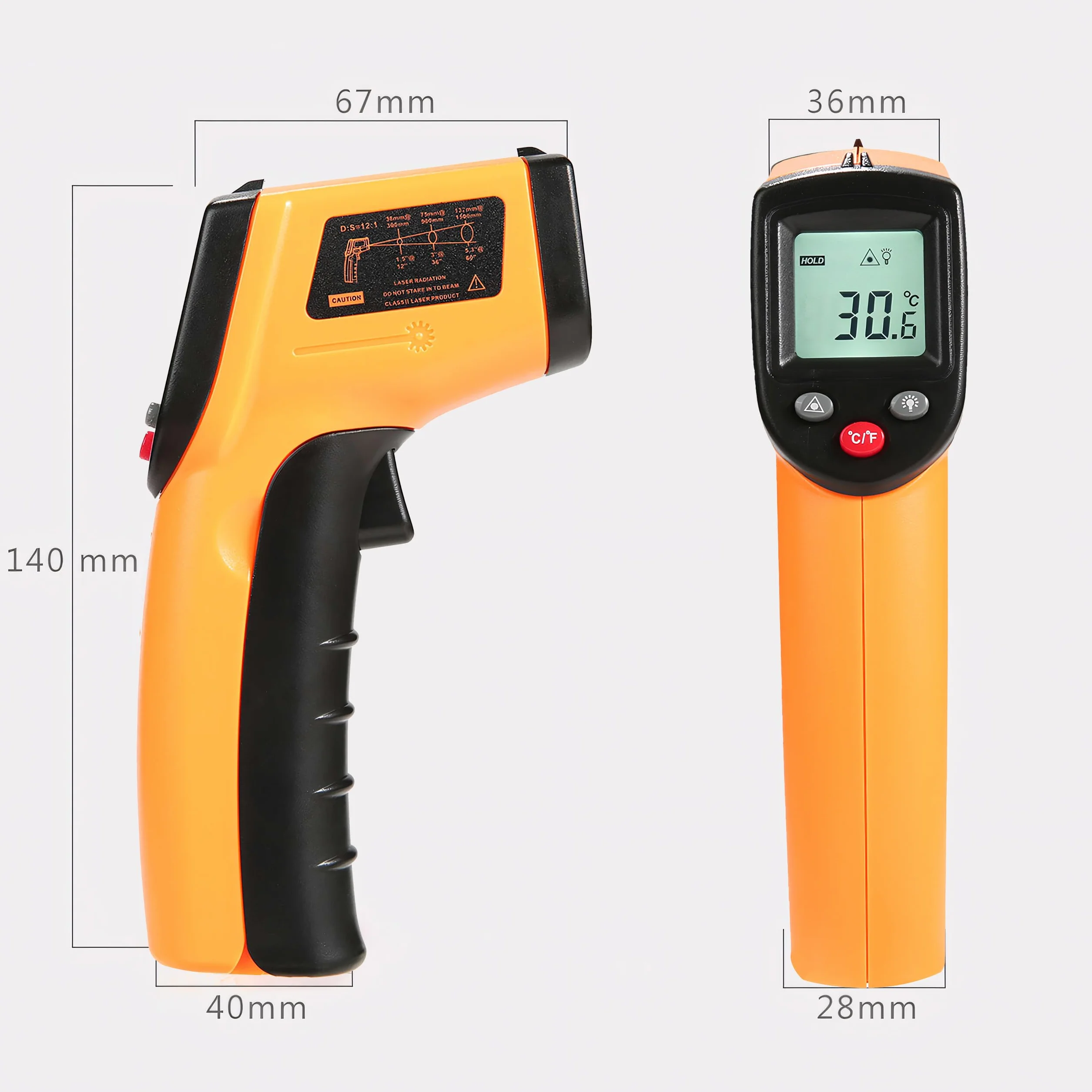 Retoo Termometr na podczerwień bezdotykowy laserowy -50°C ~ 380°C LCD
