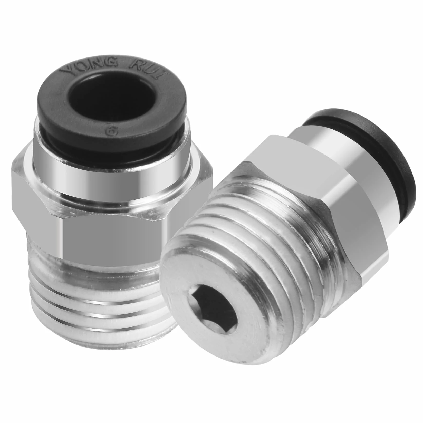 Heschen Szybkozłączki PC6-02 6mm Push In Joint męskie 1/4 "Złącze pneumatyczne szybkozłączki 10 szt