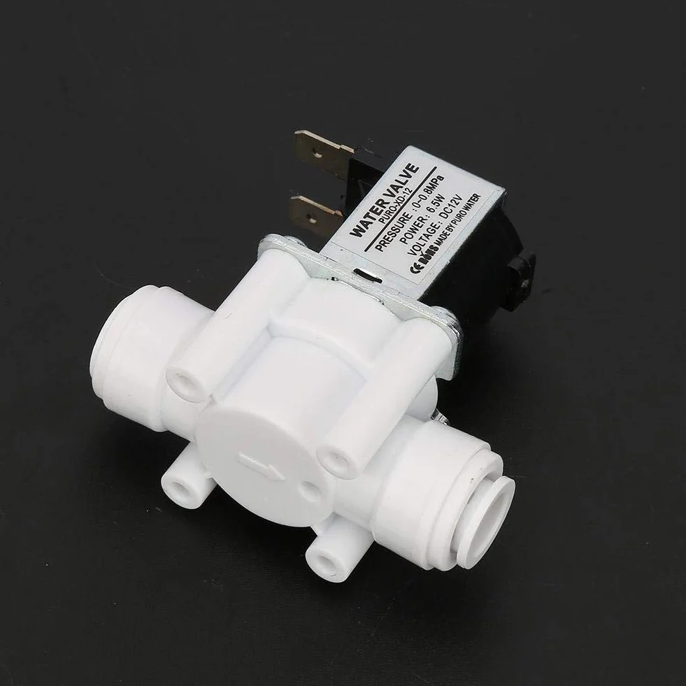 Elektrozawór 12V, DC12V Normalnie zamknięty zawór wodny Elektryczny plastikowy zawór elektromagnetyczny 3/8 "szybkozłącze do oczyszczania wody