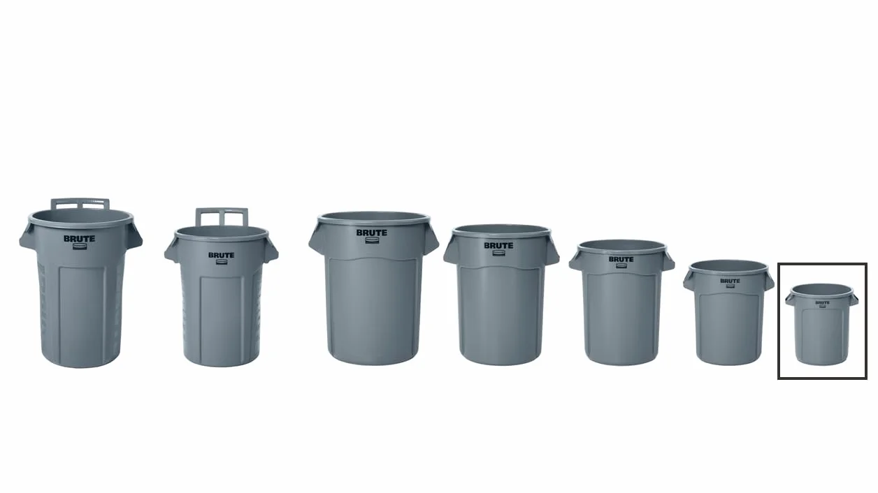 Rubbermaid Commercial Products Vented Brute okrągły pojemnik, 38 l, szary FG261000 szary